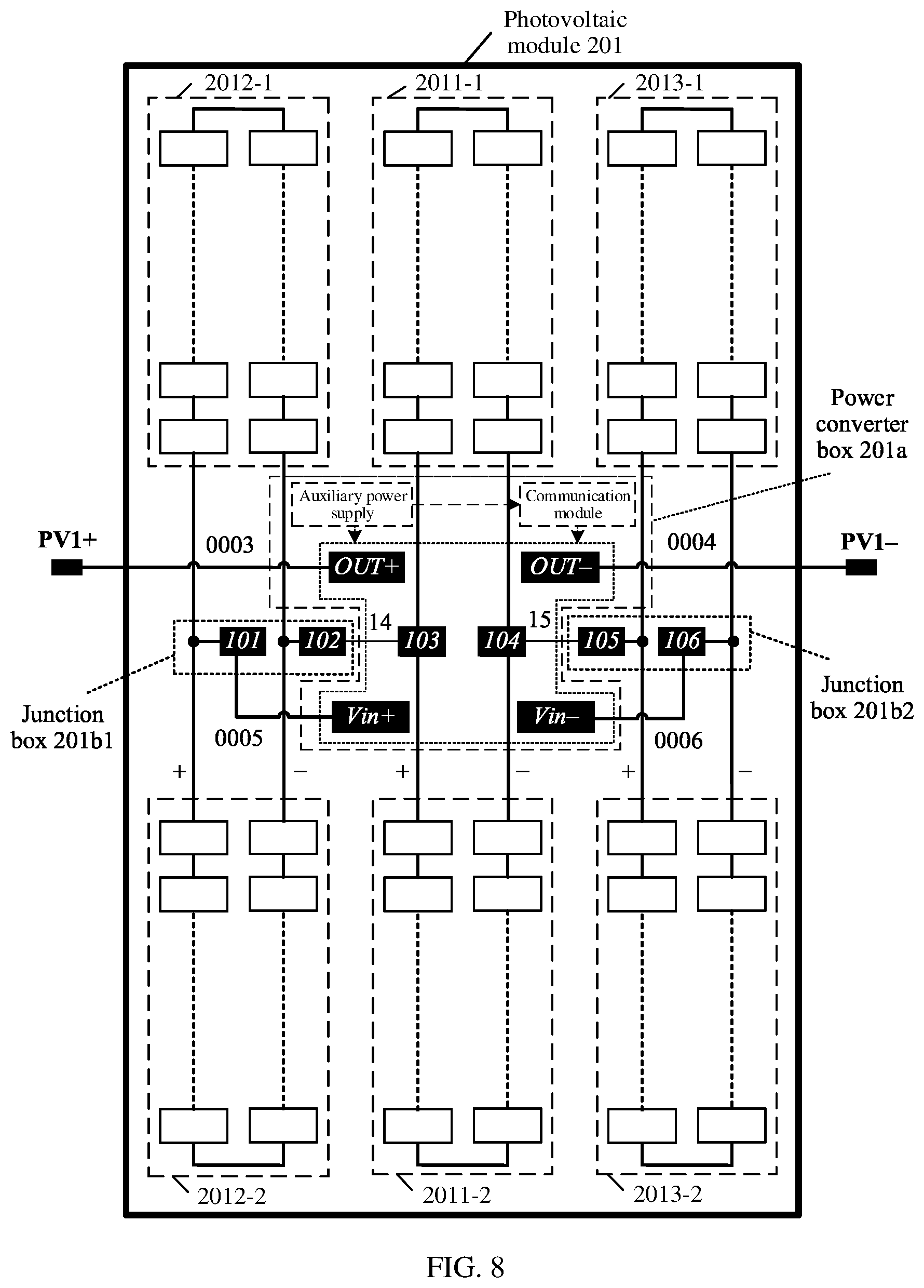 Patent US11824493 Figure 7 – Photovoltaic module and photovoltaic system