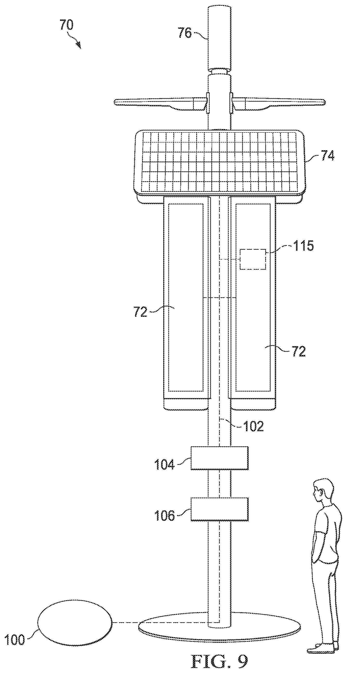 Patent US11824495 Figure 9 – Electronic display assemblies with solar panels