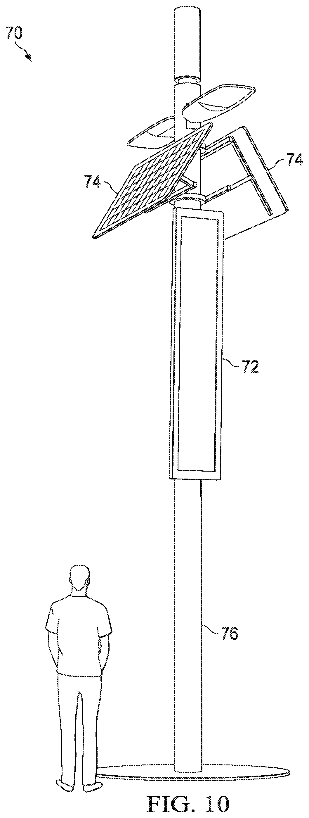 Patent US11824495 Figure 10 – Electronic display assemblies with solar panels
