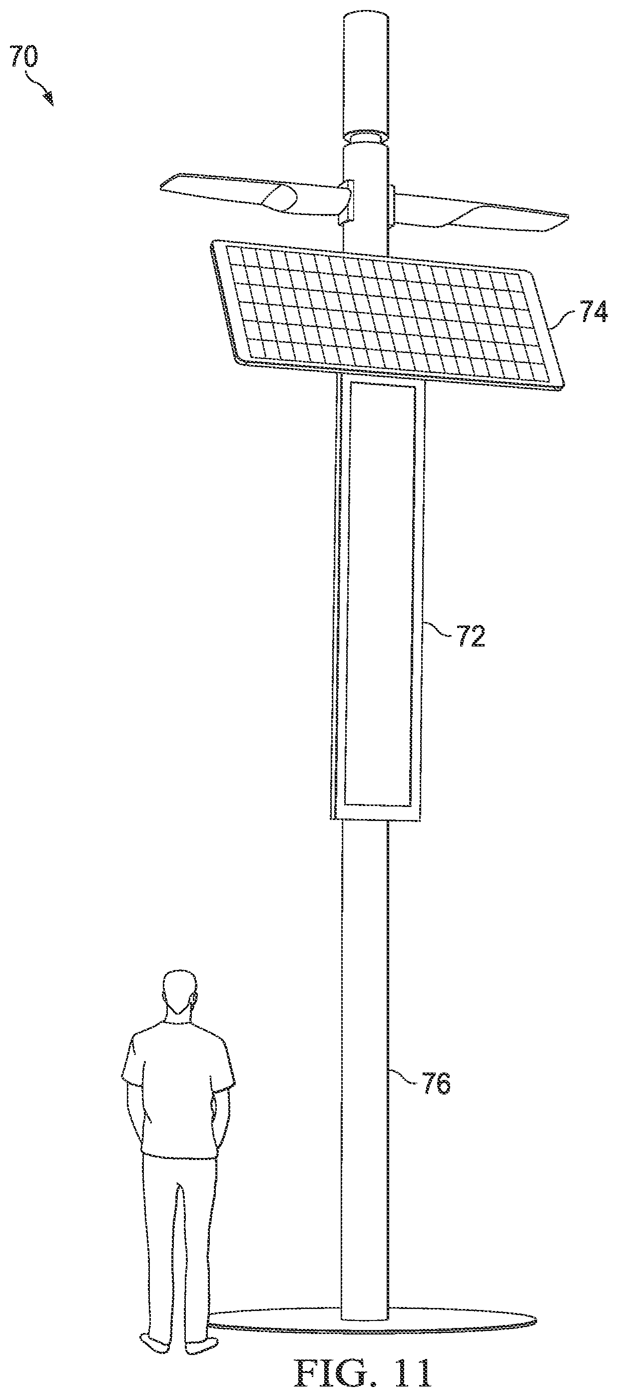 Patent US11824495 Figure 11 – Electronic display assemblies with solar panels
