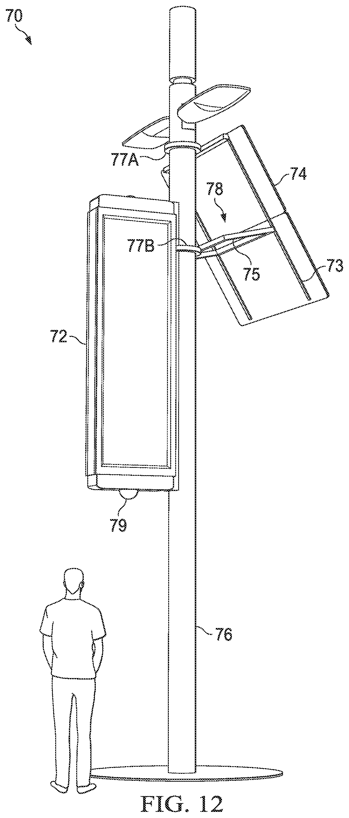 Patent US11824495 Figure 12 – Electronic display assemblies with solar panels