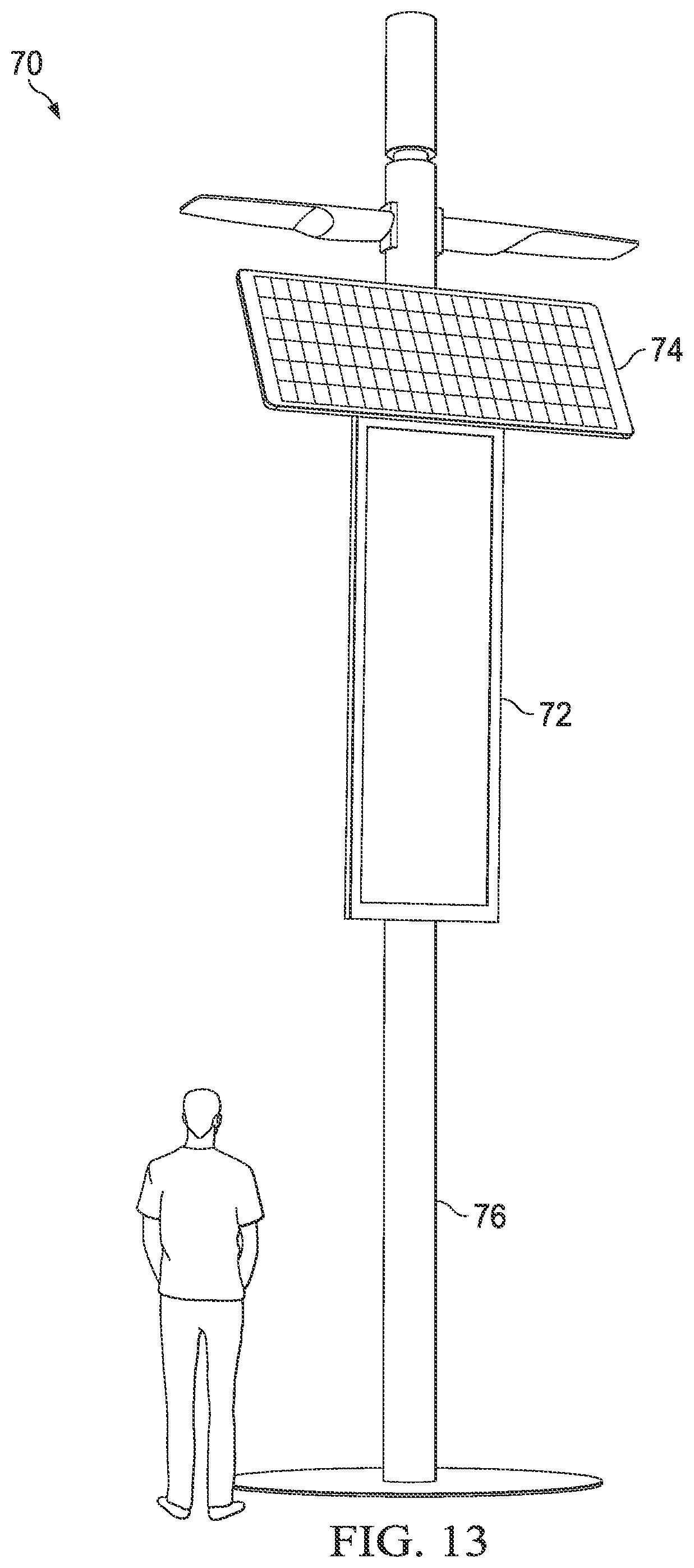 Patent US11824495 Figure 13 – Electronic display assemblies with solar panels
