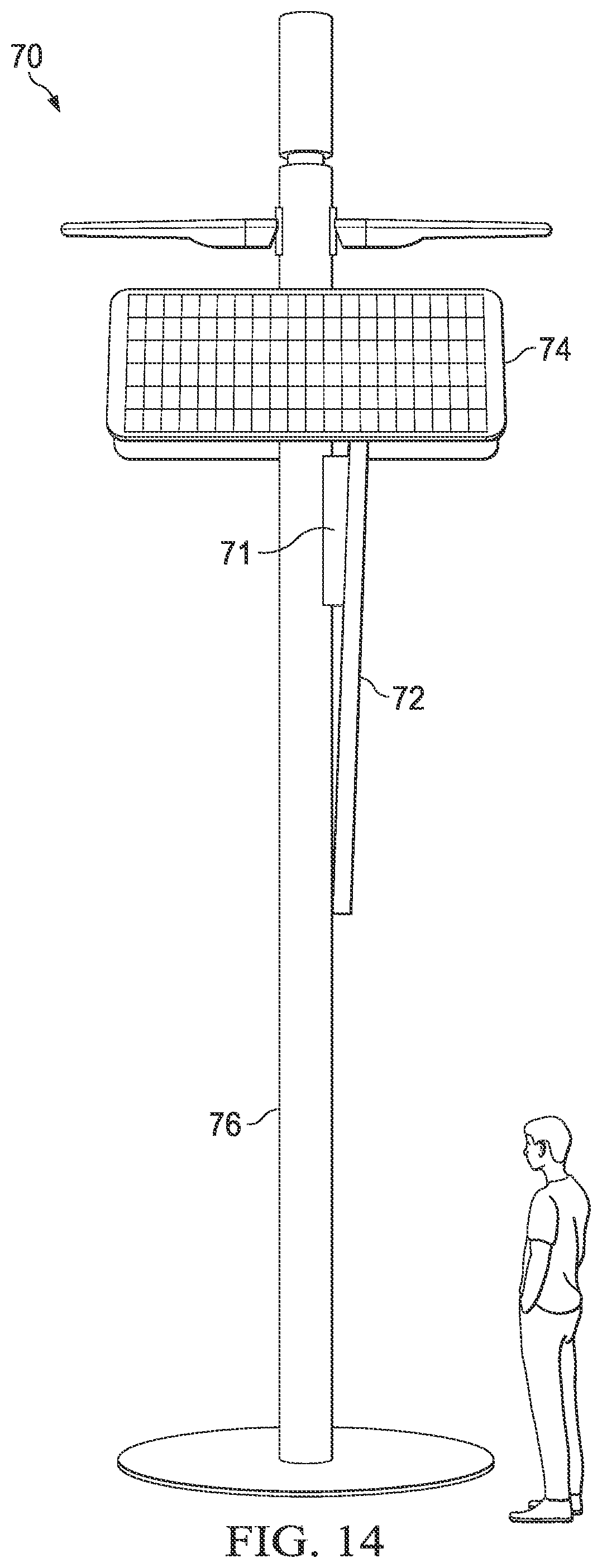 Patent US11824495 Figure 14 – Electronic display assemblies with solar panels