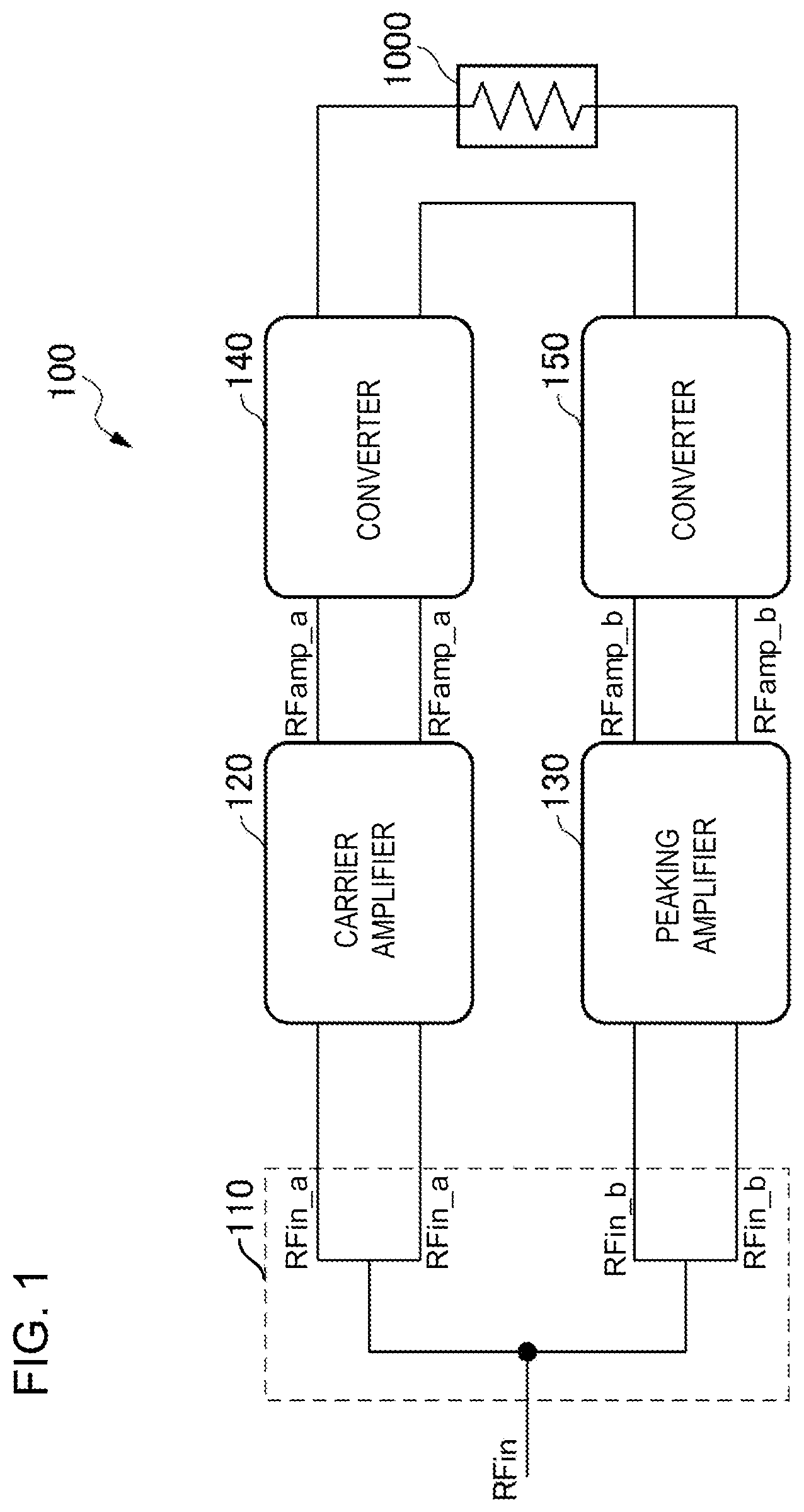 Patent US11824501 Figure 1 – Power amplifier circuit