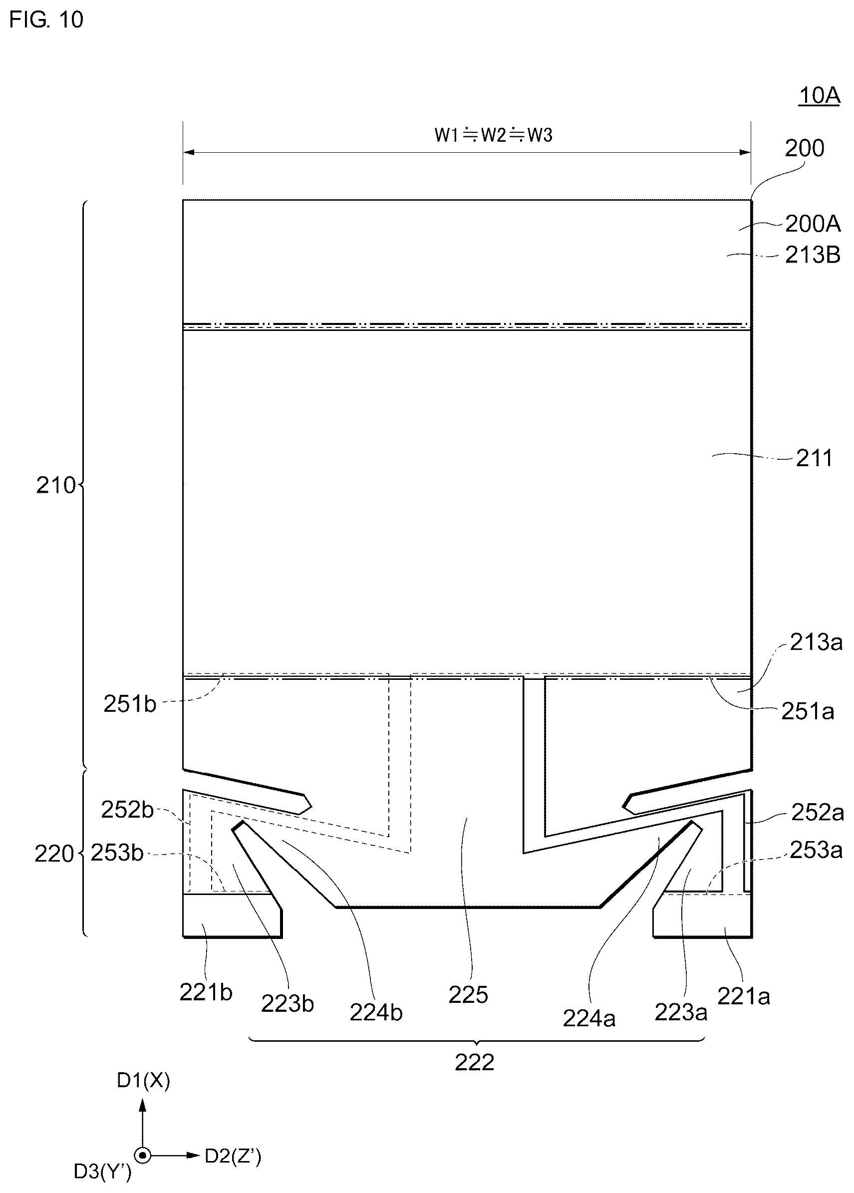 Patent US11824521 Figure 9 – Vibration substrate having a pair of holding portions and a beam portion connecting the holding portions, vibrator, and vibrator unit