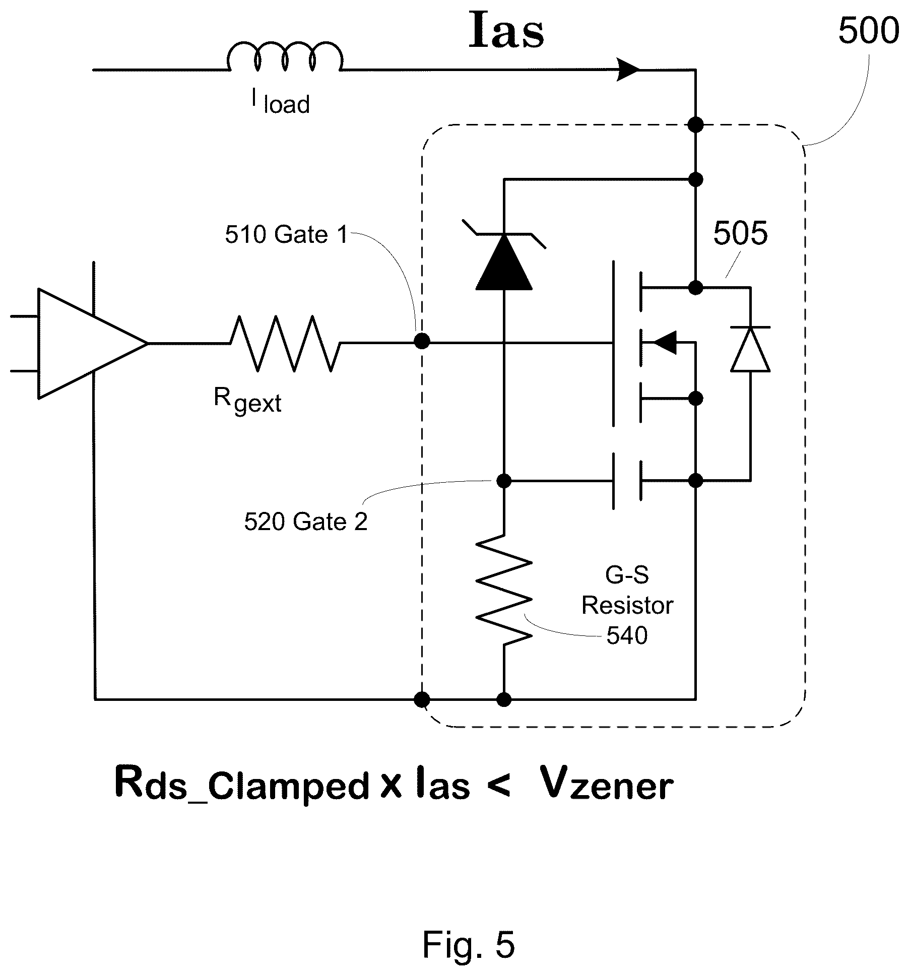 Patent US11824523 Figure 5 – Semiconductor device with multiple independent gates