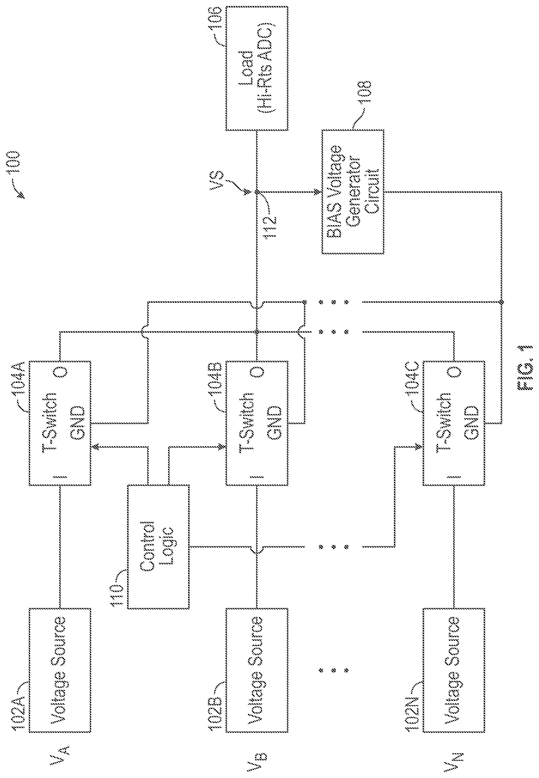 Patent US11824525 Figure 1 – T-switch with reduced current leakage