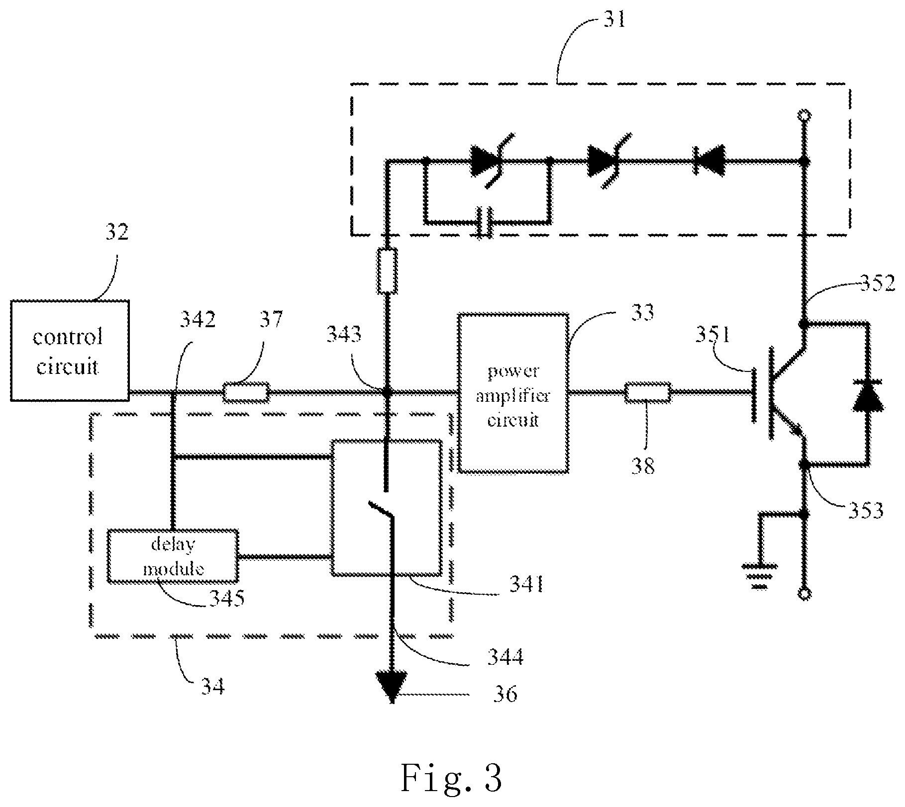 Patent US11824526 Figure 3 – Circuit and control method for preventing false turn-on of semiconductor switching device