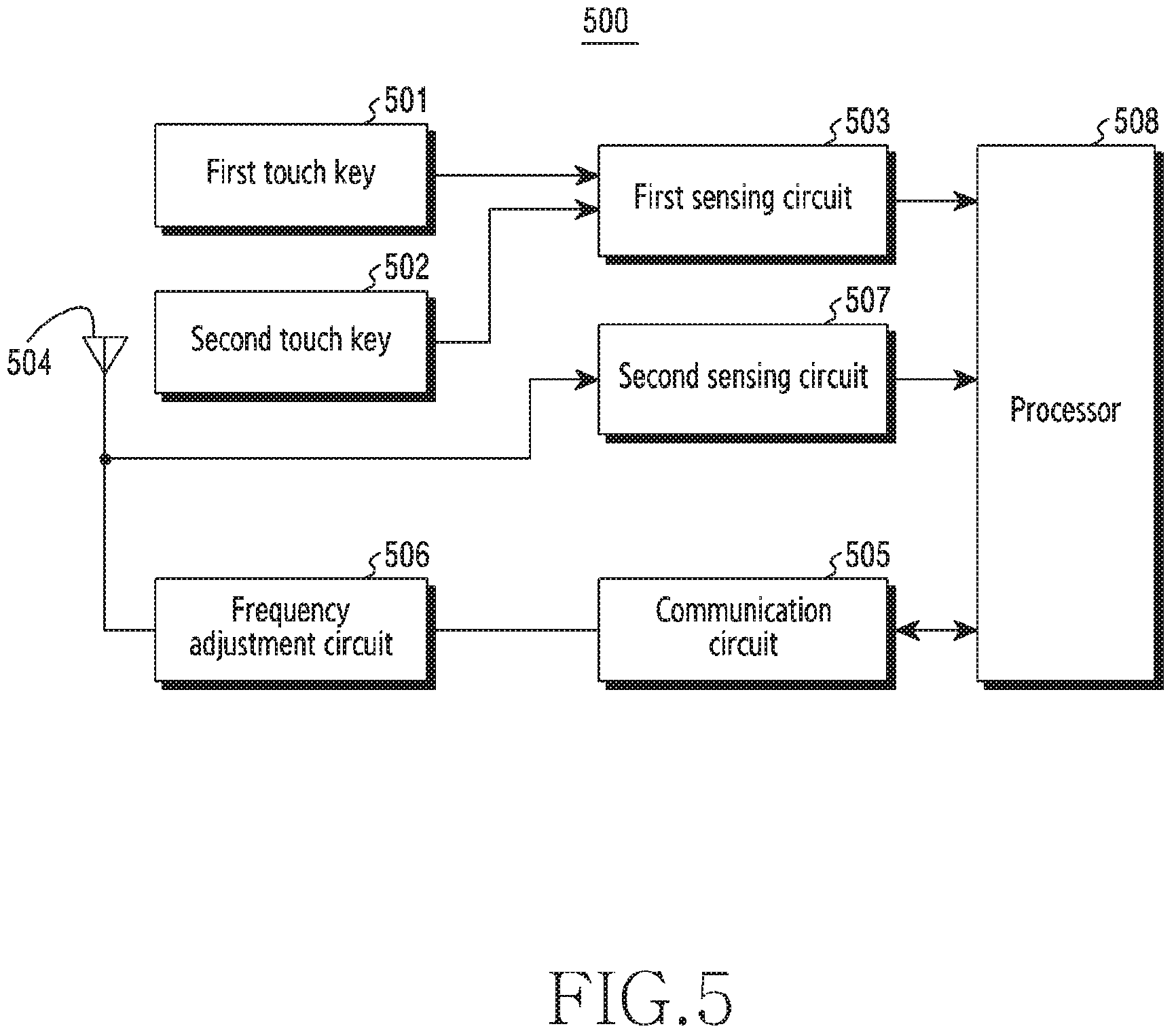 Patent US11824529 Figure 6 – Circuit for adjusting resonance frequency and electronic device including same