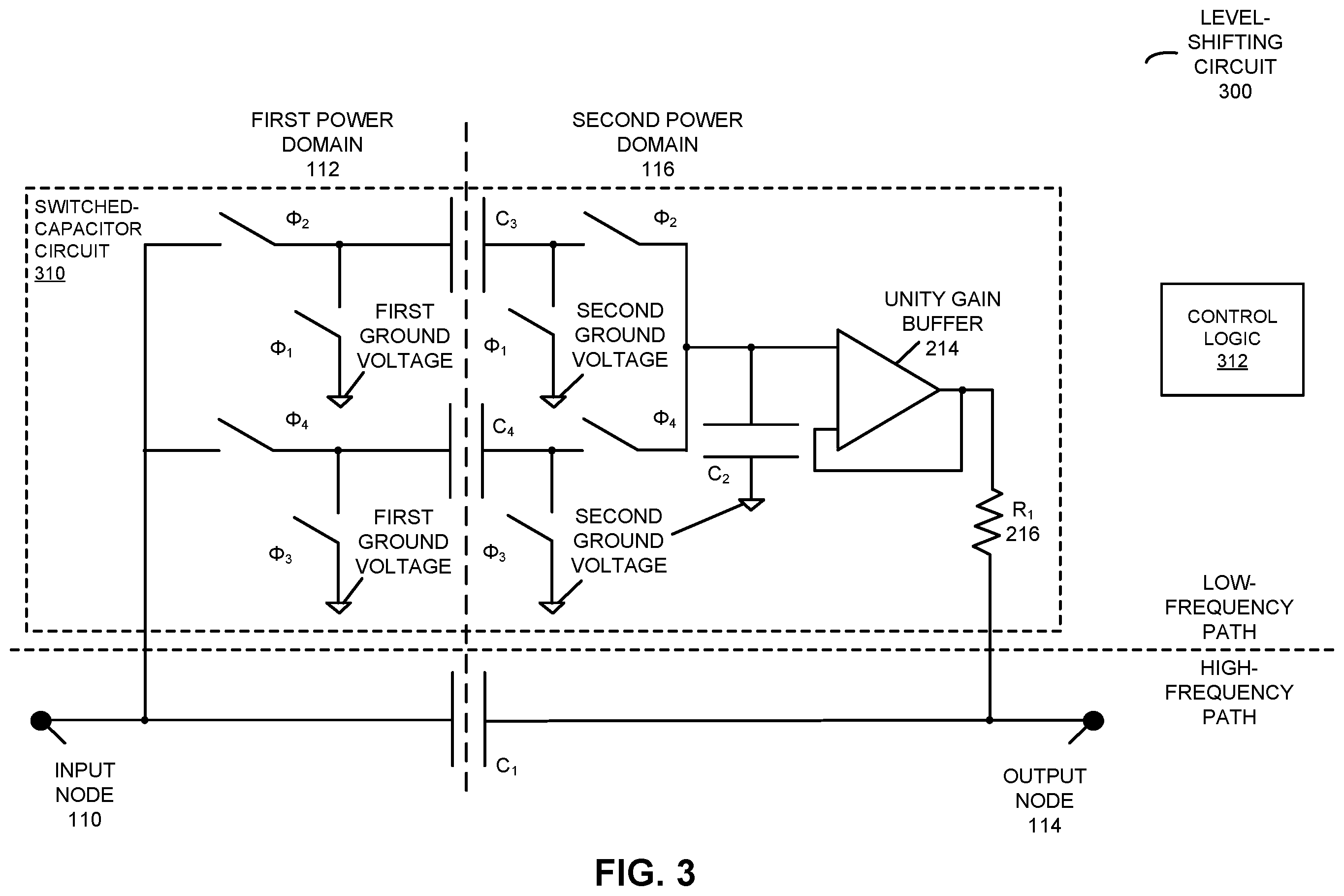 Patent US11824530 Figure 3 – Low latency, broadband power-domain offset-correction signal level circuit implementation