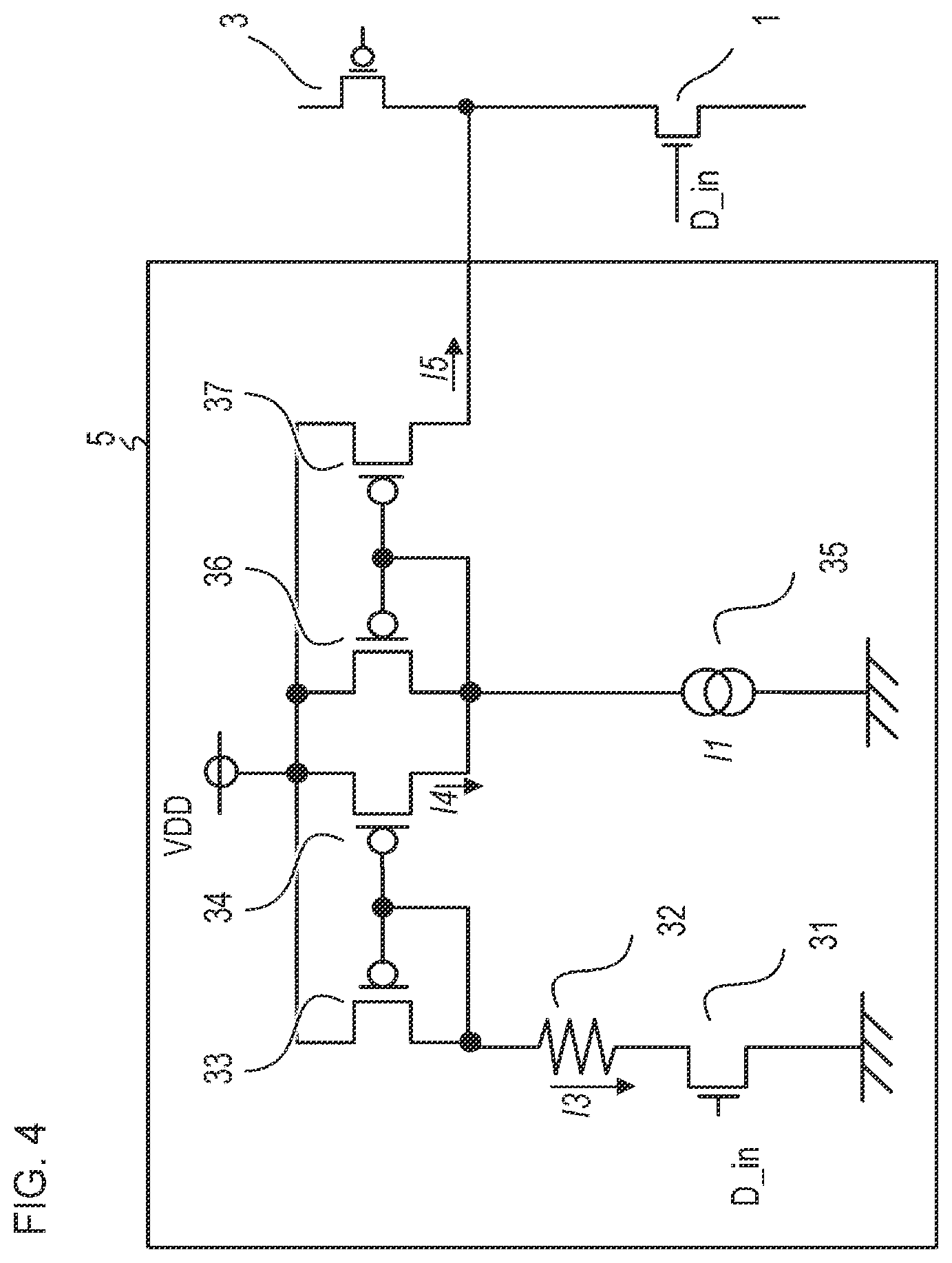 Patent US11824532 Figure 4 – Level shift circuit, light source, and image forming apparatus