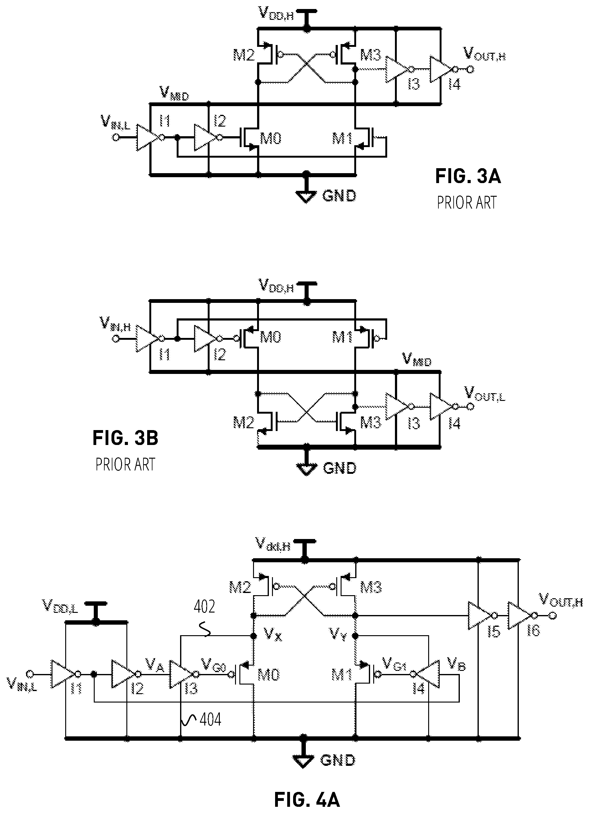 Patent US11824533 Figure 2 – Level-conversion circuits utilizing level-dependent inverter supply voltages