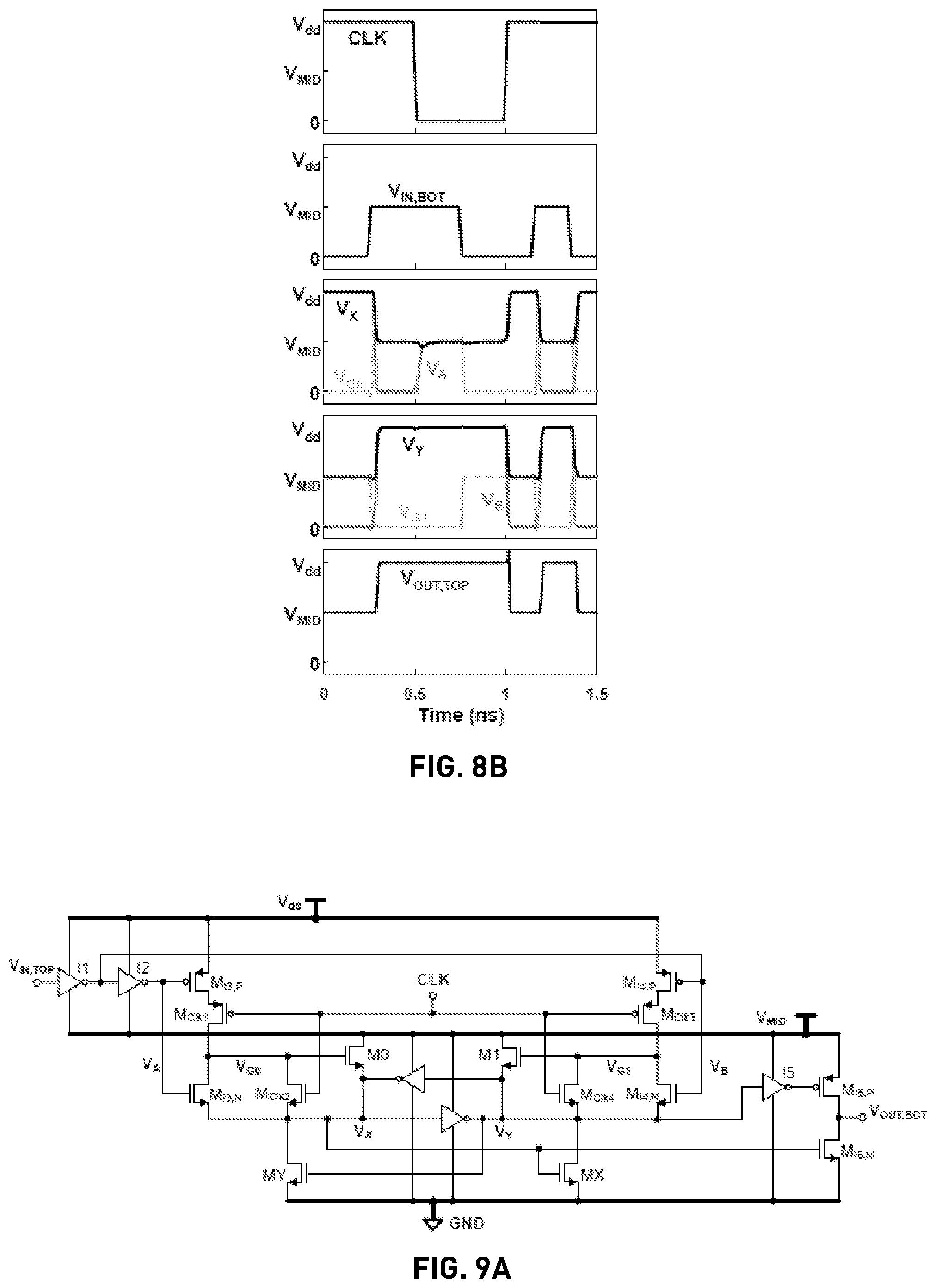 Patent US11824533 Figure 7 – Level-conversion circuits utilizing level-dependent inverter supply voltages