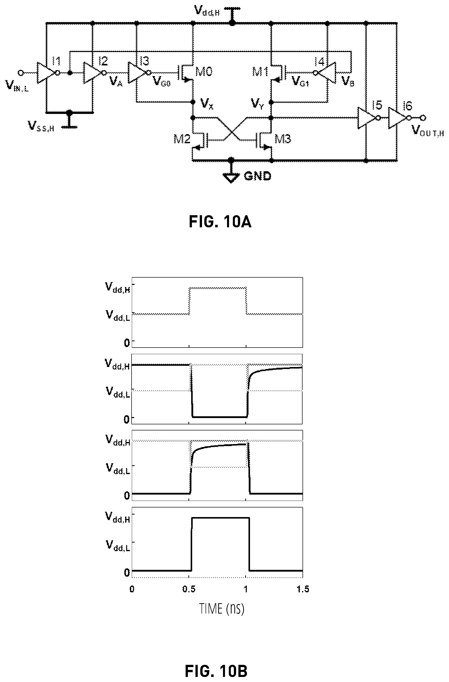Patent US11824533 Figure 9 – Level-conversion circuits utilizing level-dependent inverter supply voltages