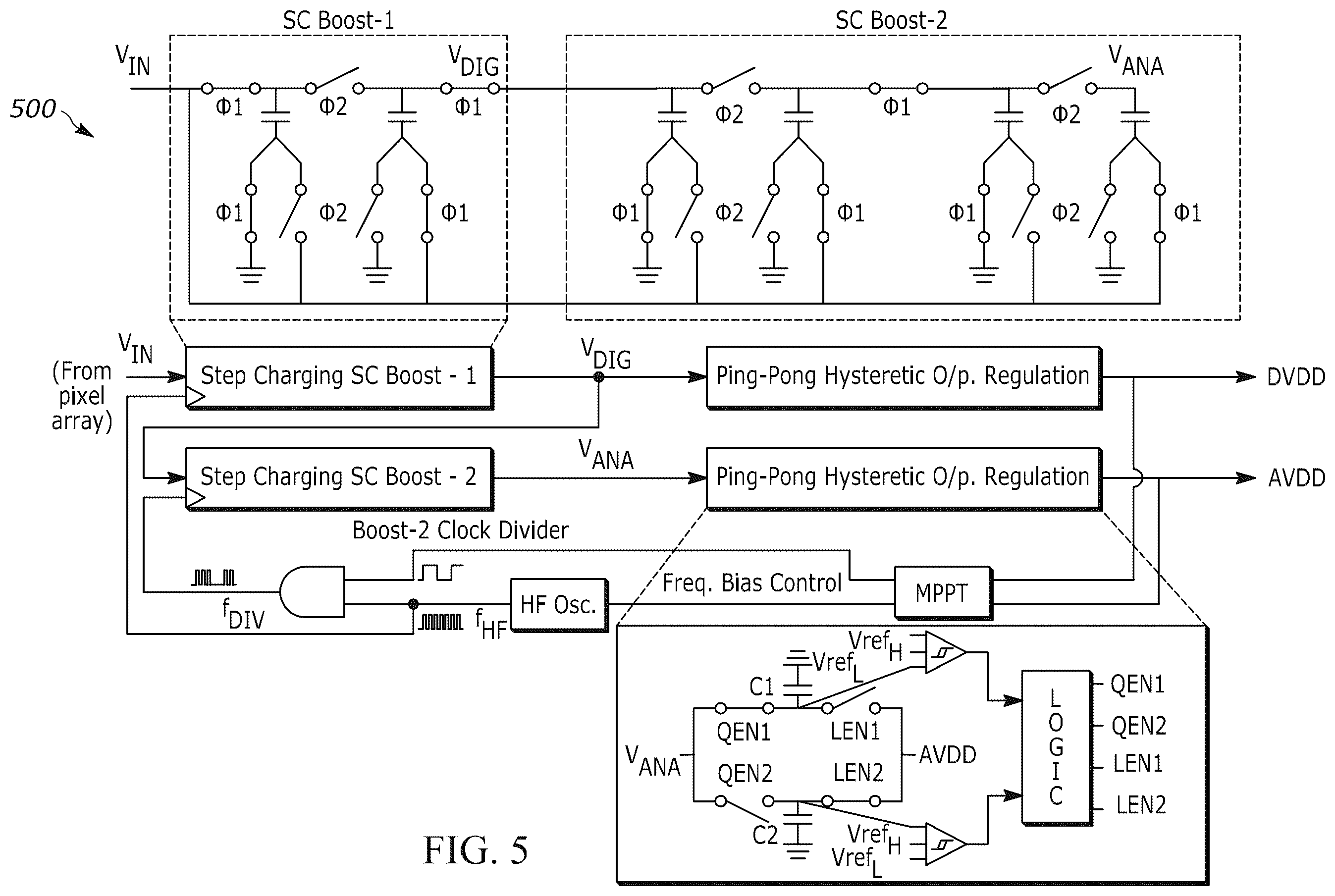 Patent US11824537 Figure 4 – Interleaved ring oscillator for non-overlapping clock