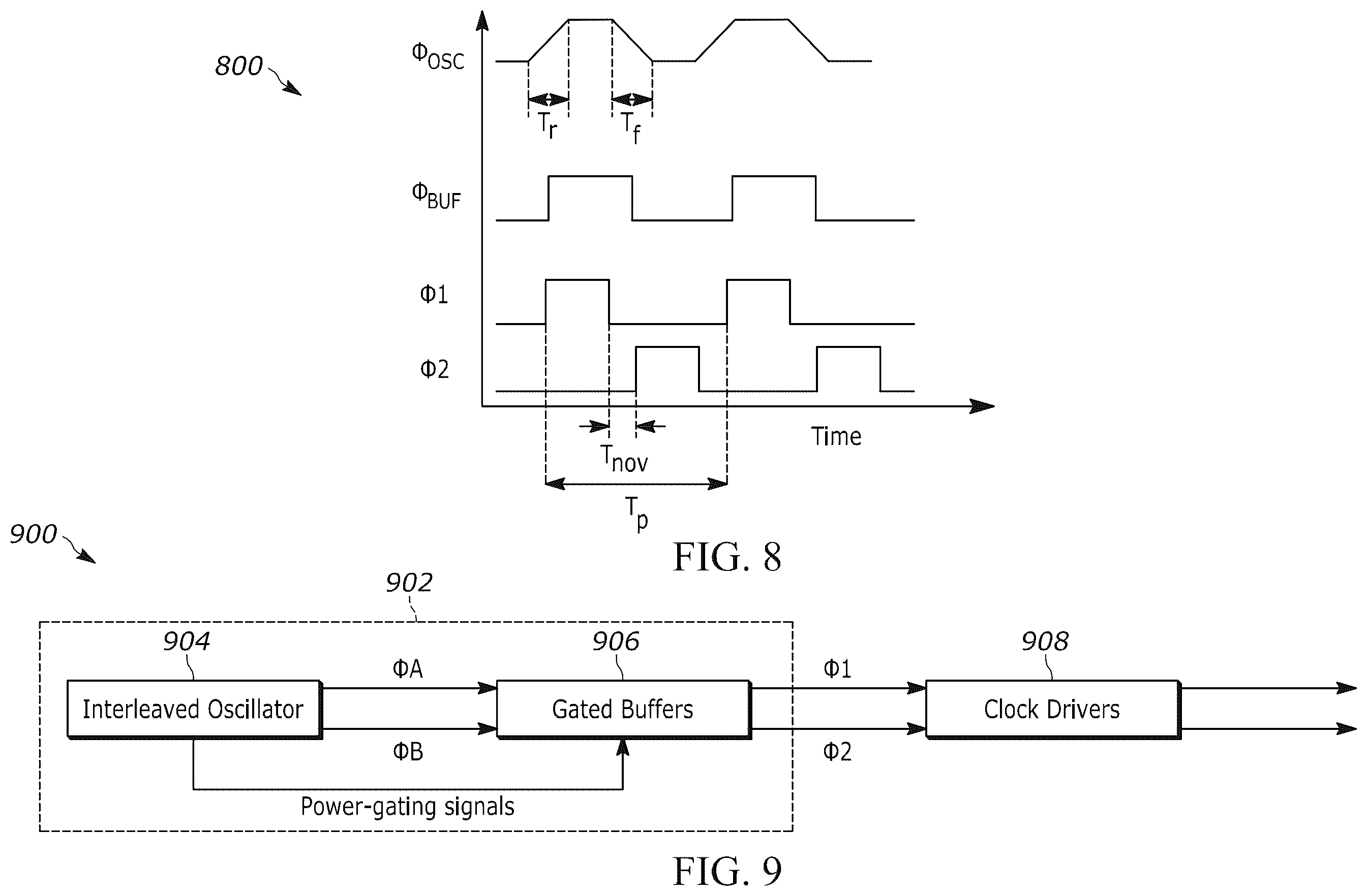Patent US11824537 Figure 6 – Interleaved ring oscillator for non-overlapping clock