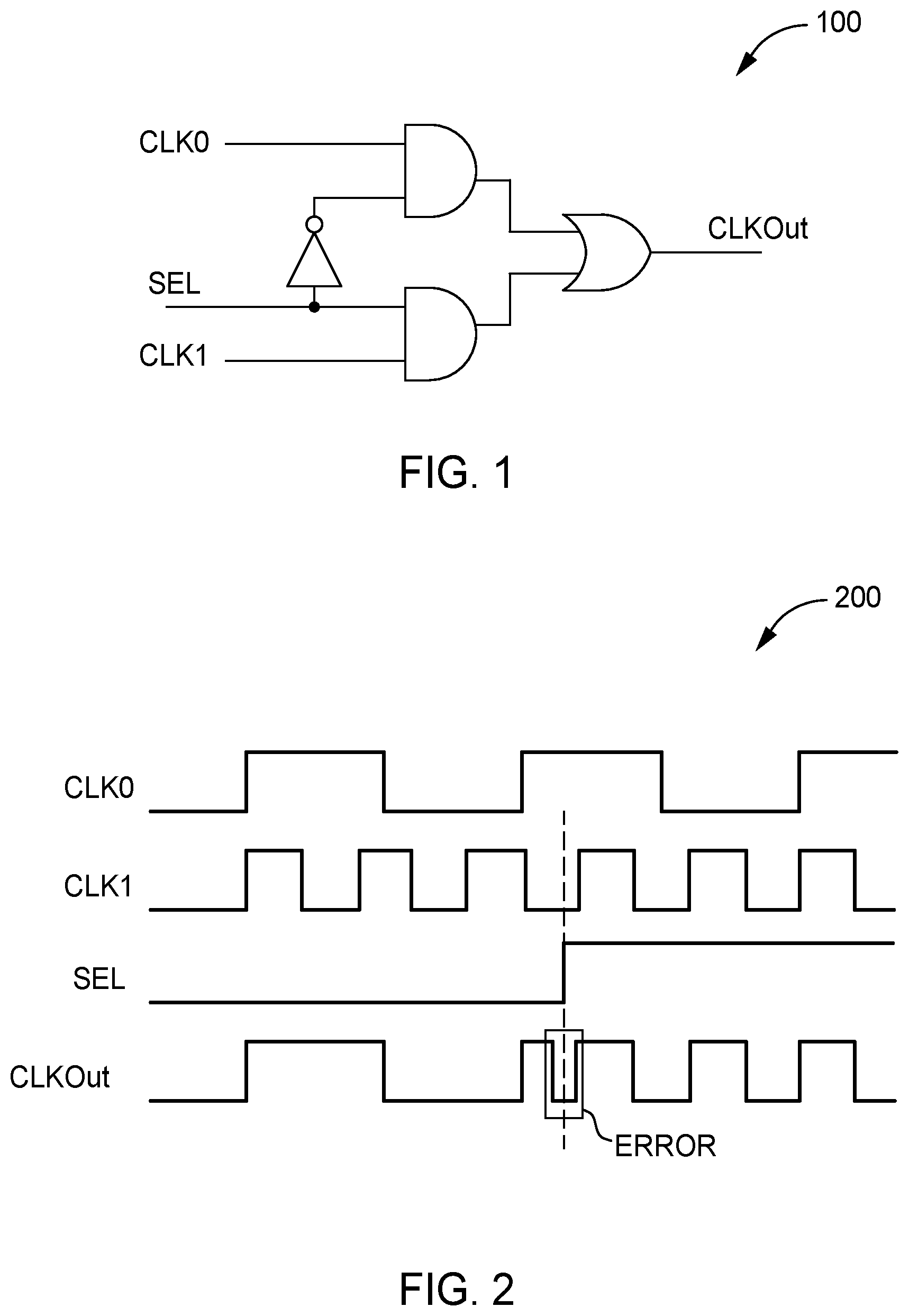 Patent US11824539 Figure 1 – Clock multiplexer circuitry with glitch reduction