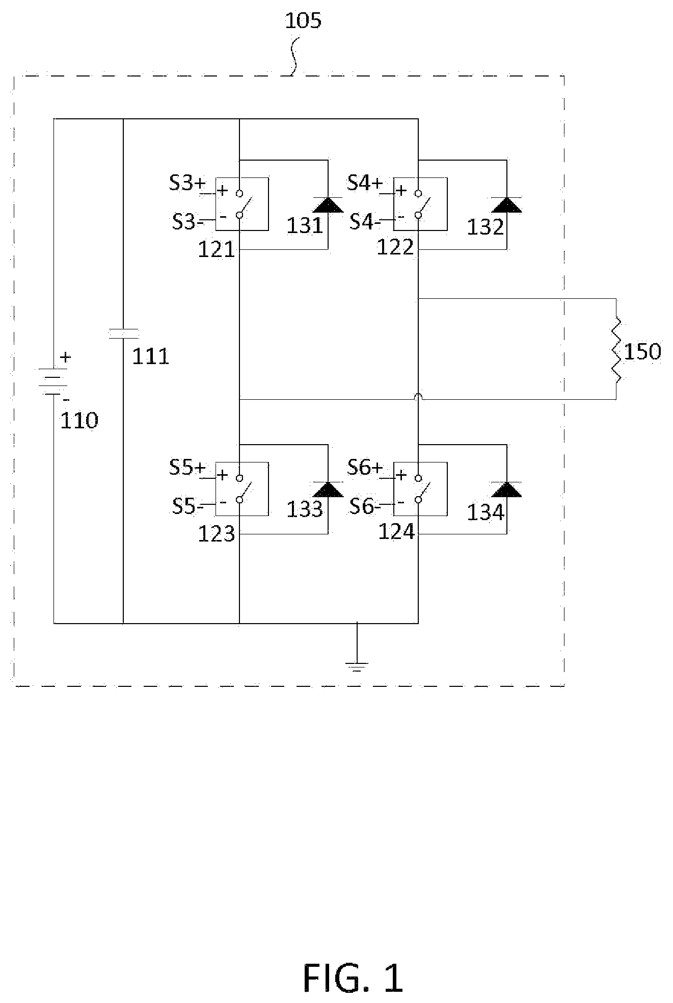 Patent US11824542 — Bipolar high voltage pulser — Figure 1