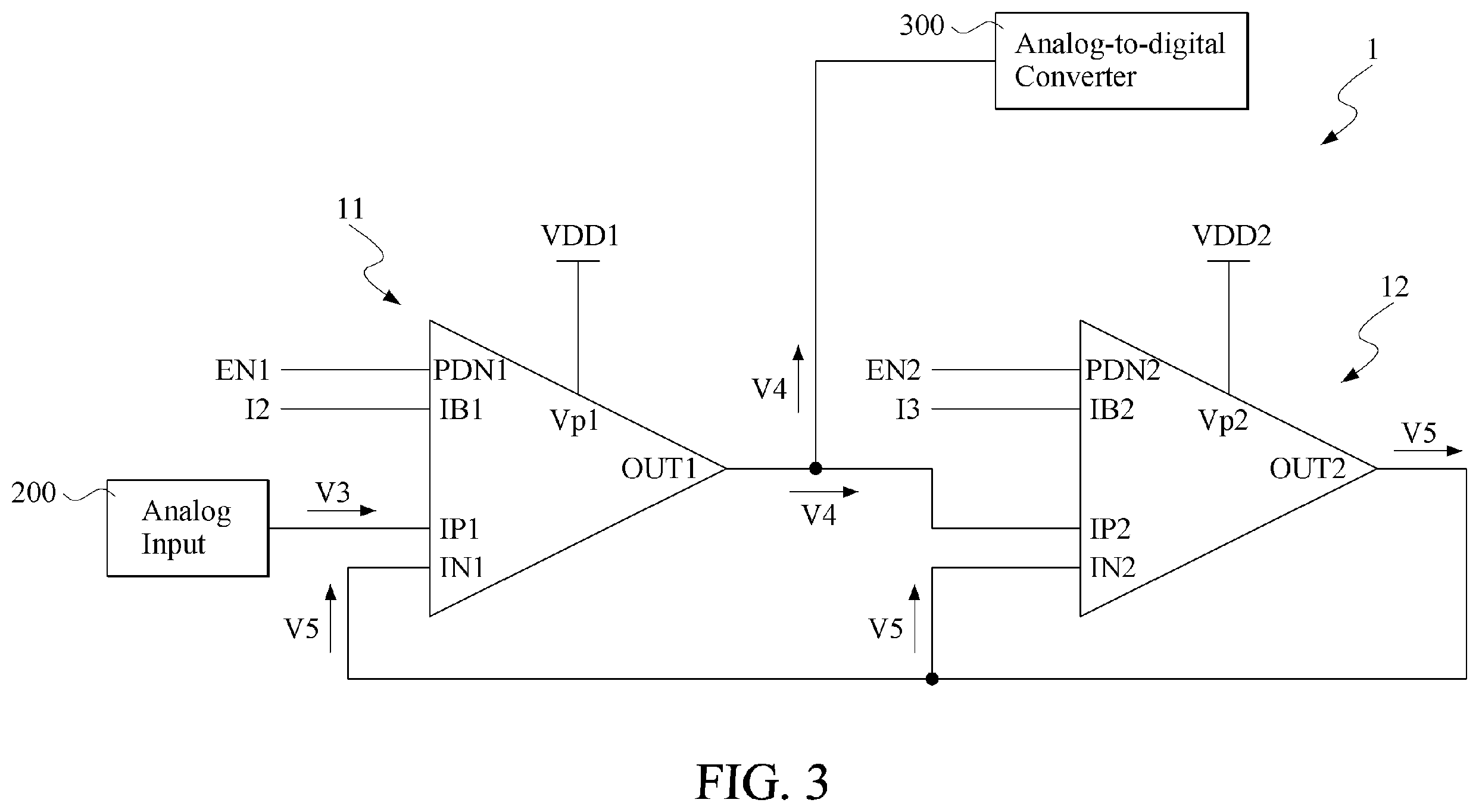 Patent US11824553 Figure 3 – Unity-gain buffer circuit structure