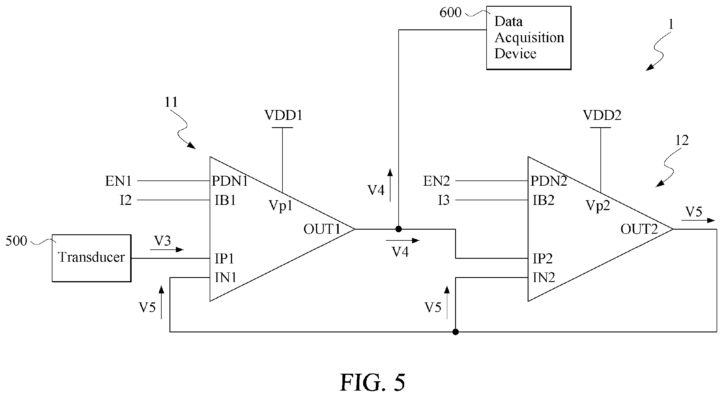 Patent US11824553 Figure 5 – Unity-gain buffer circuit structure
