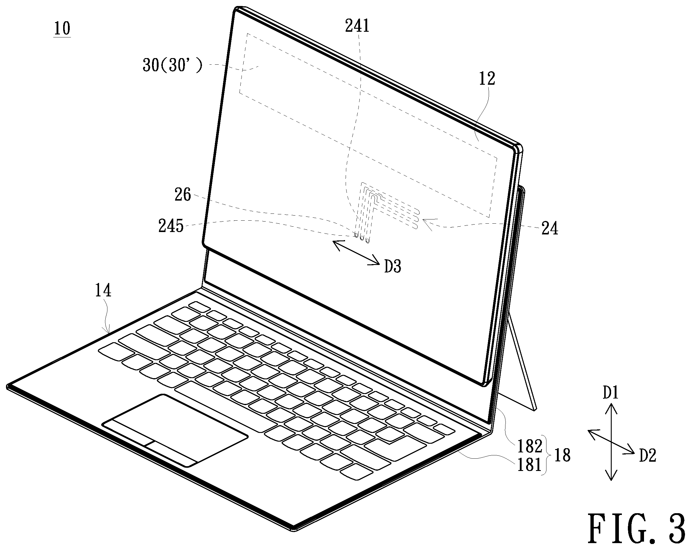 Patent US11824575 Figure 3 – Protective cover for tablet computer and portable electronic device