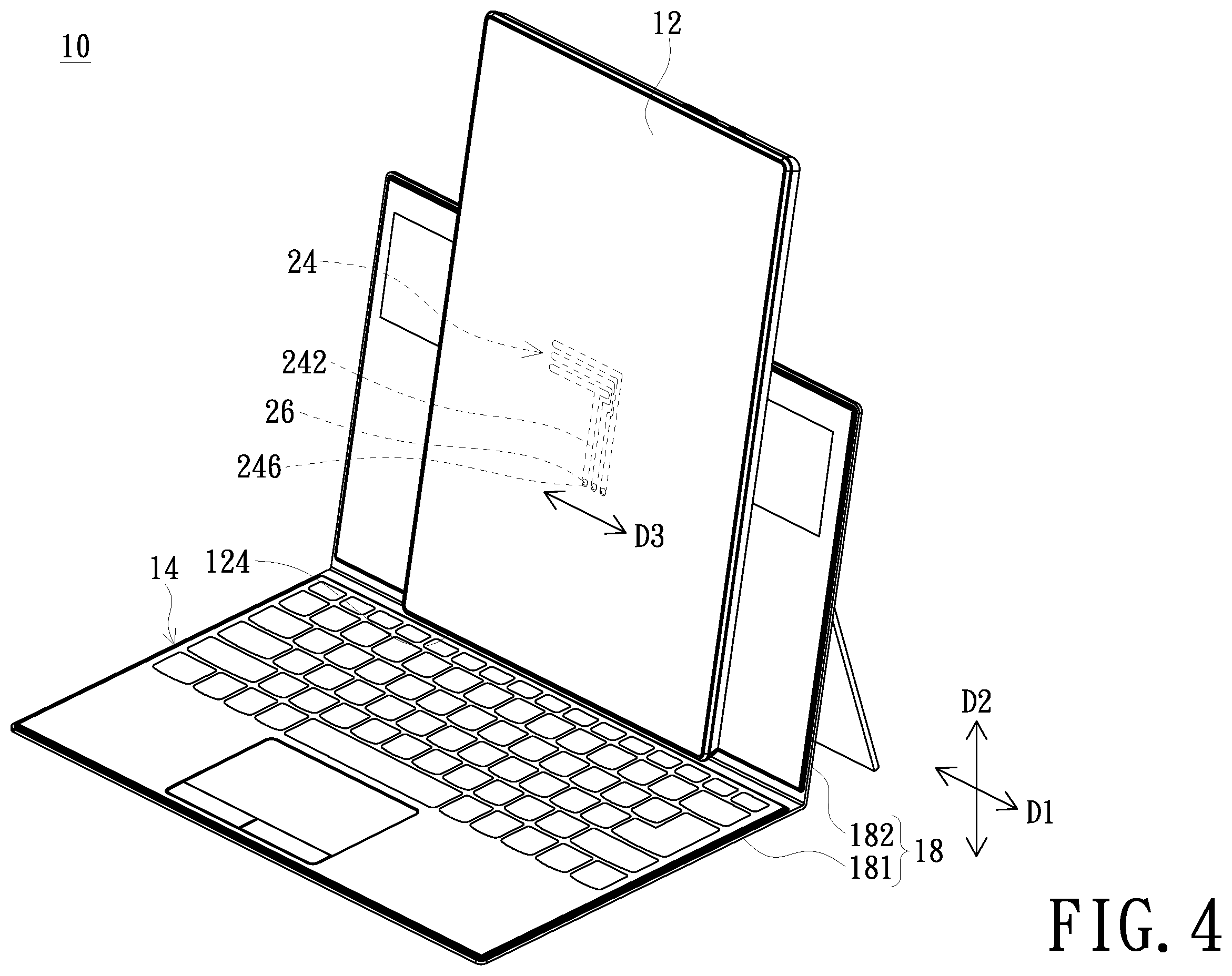 Patent US11824575 Figure 4 – Protective cover for tablet computer and portable electronic device