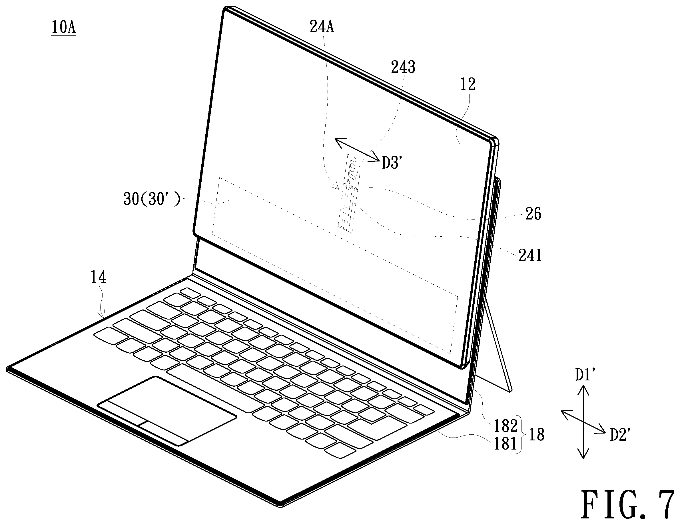 Patent US11824575 Figure 7 – Protective cover for tablet computer and portable electronic device