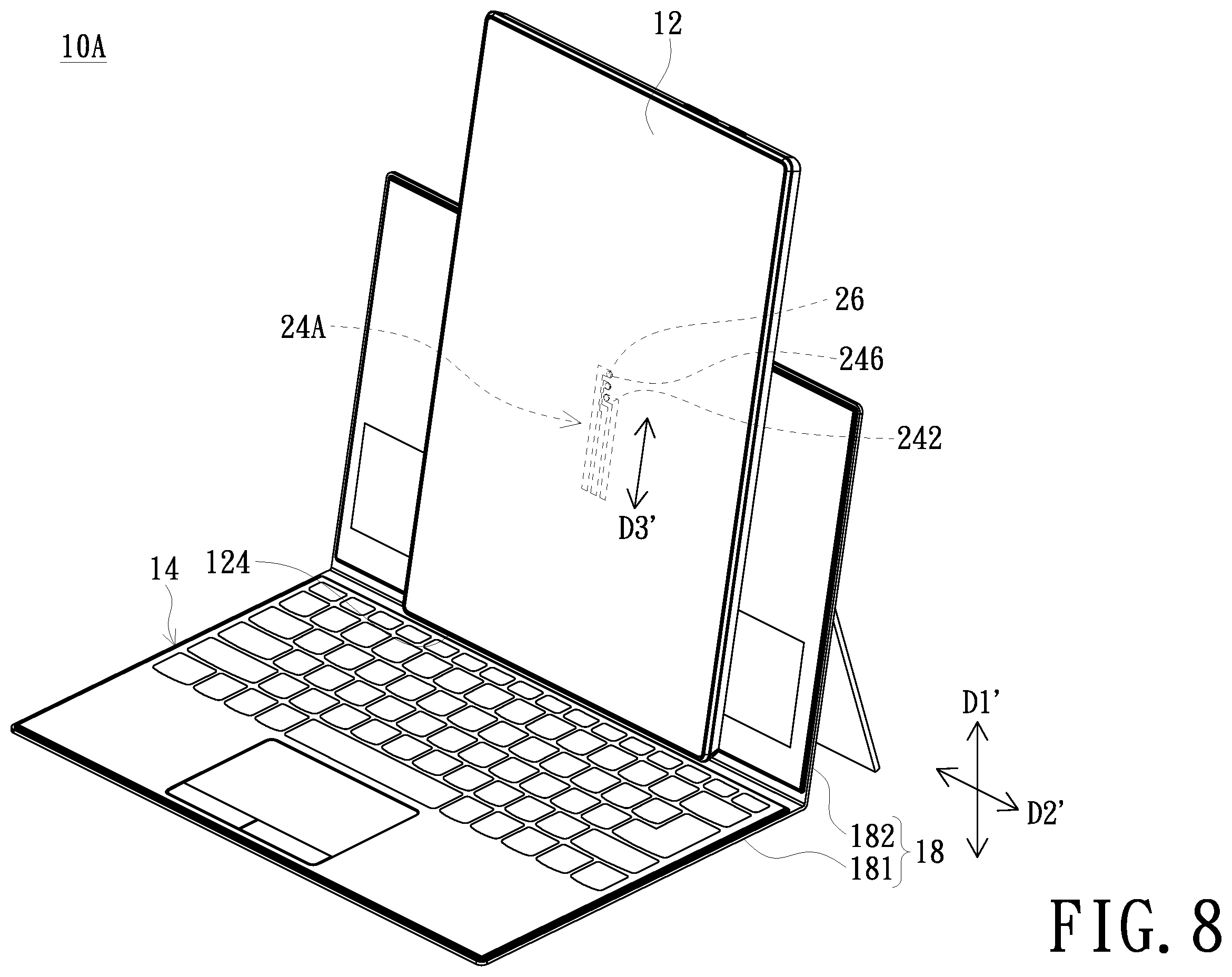 Patent US11824575 Figure 8 – Protective cover for tablet computer and portable electronic device