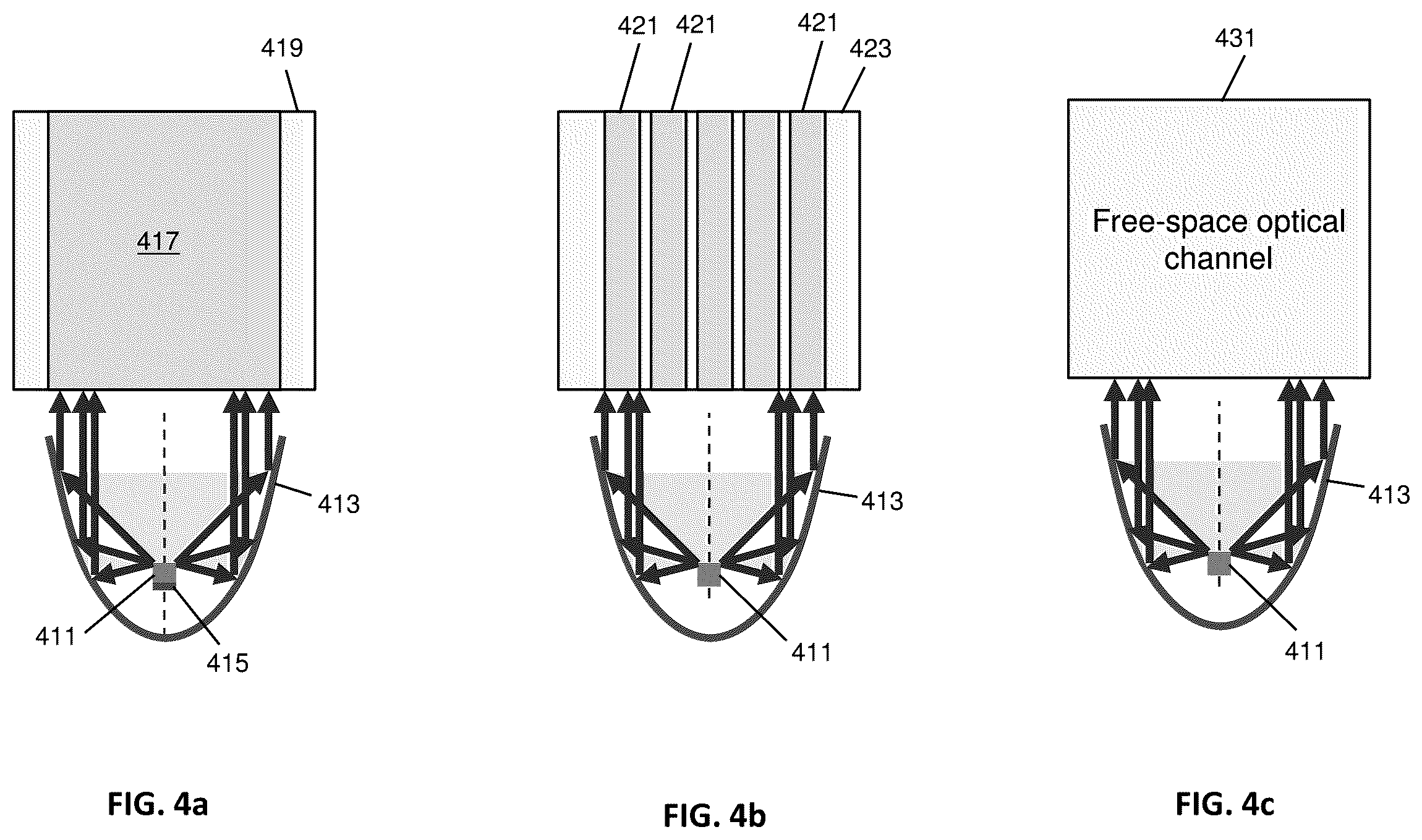 Patent US11824590 Figure 4 – Interconnect networks using microLED-based optical links