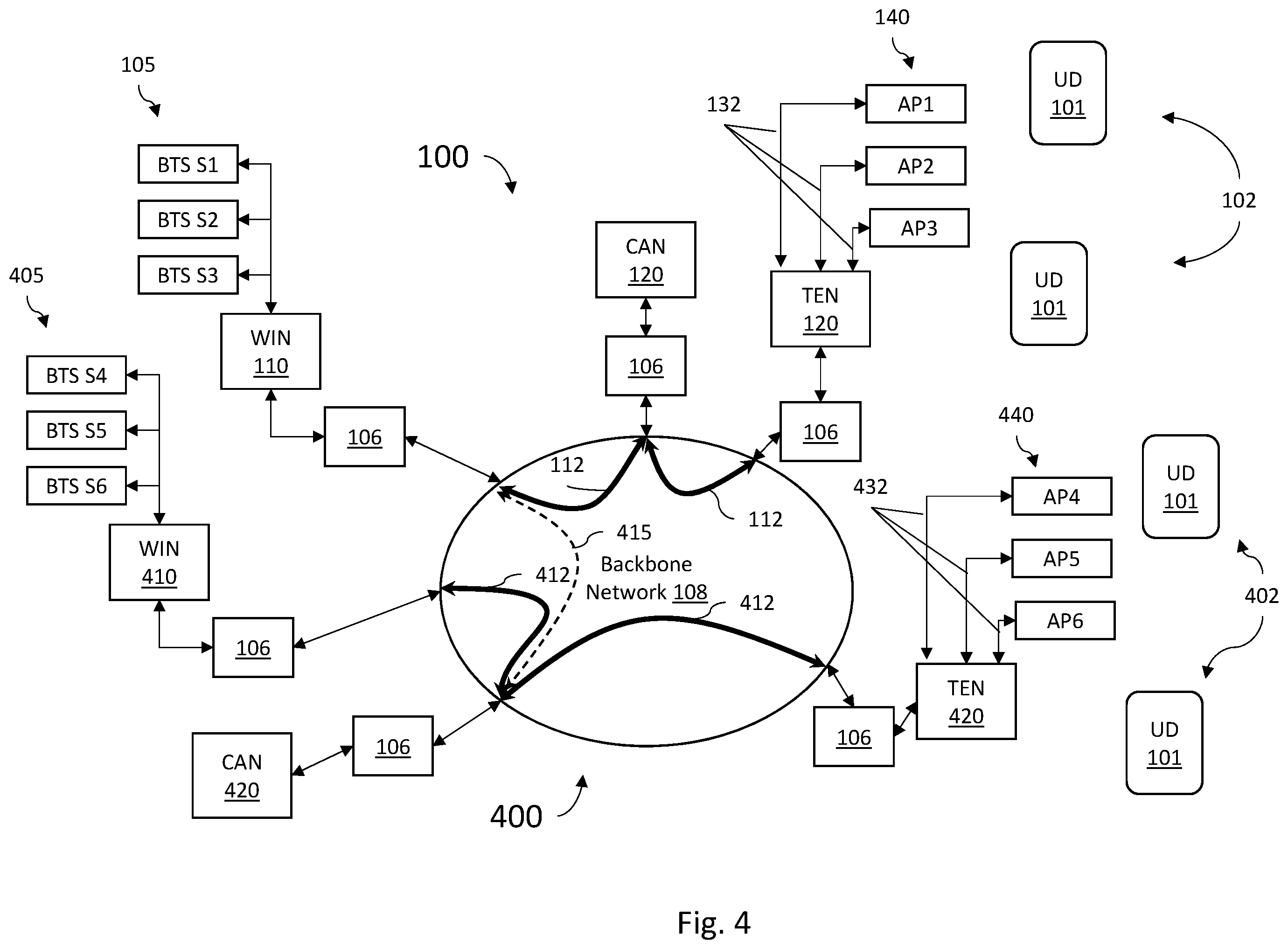 Patent US11824601 Figure 7 – Distributed antenna systems over general use network infrastructures