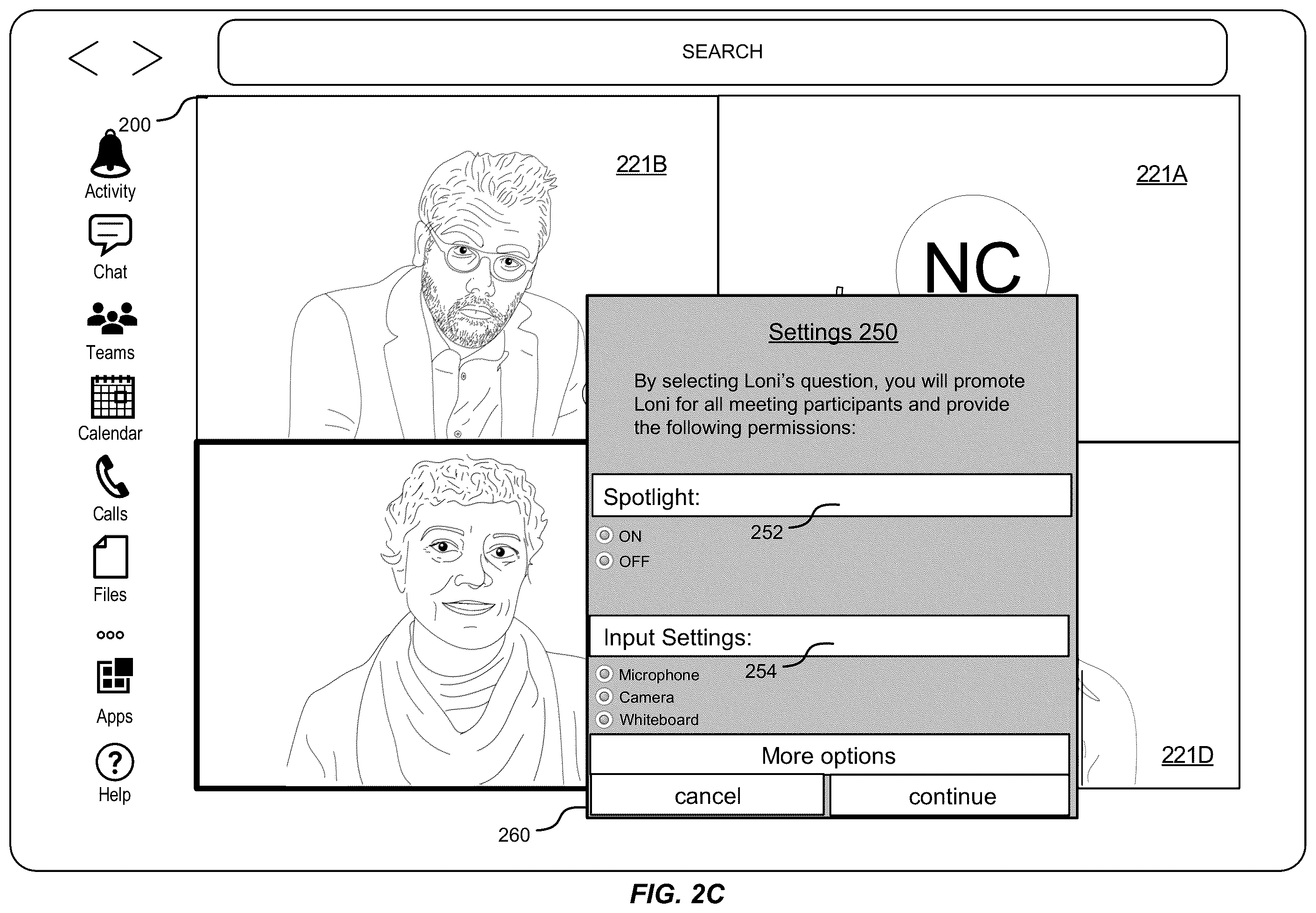 Patent US11824647 Figure 4 – Promotion of users in collaboration sessions