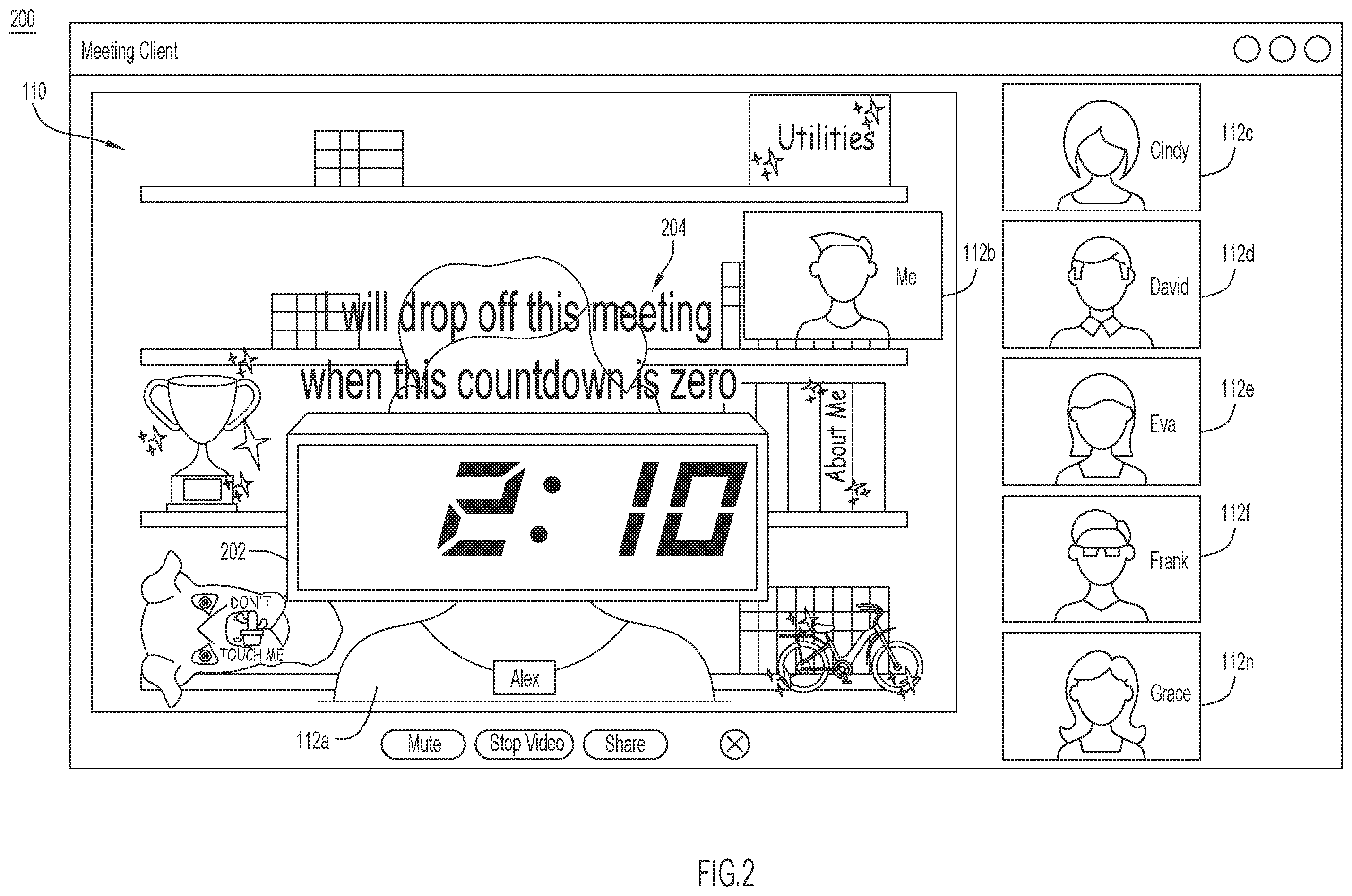 Patent US11824670 Figure 2 – Adaptive background in video conferencing