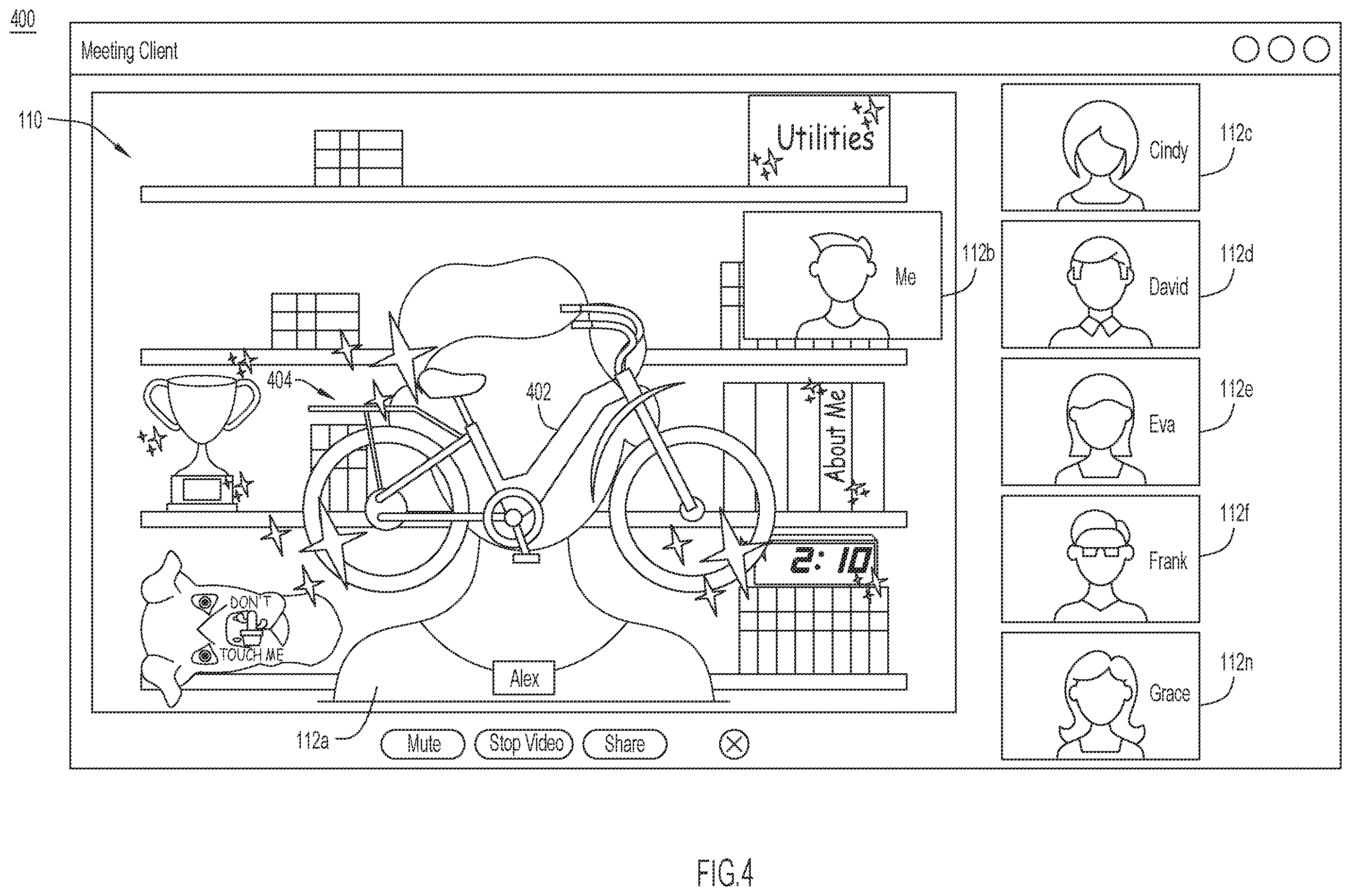 Patent US11824670 Figure 4 – Adaptive background in video conferencing