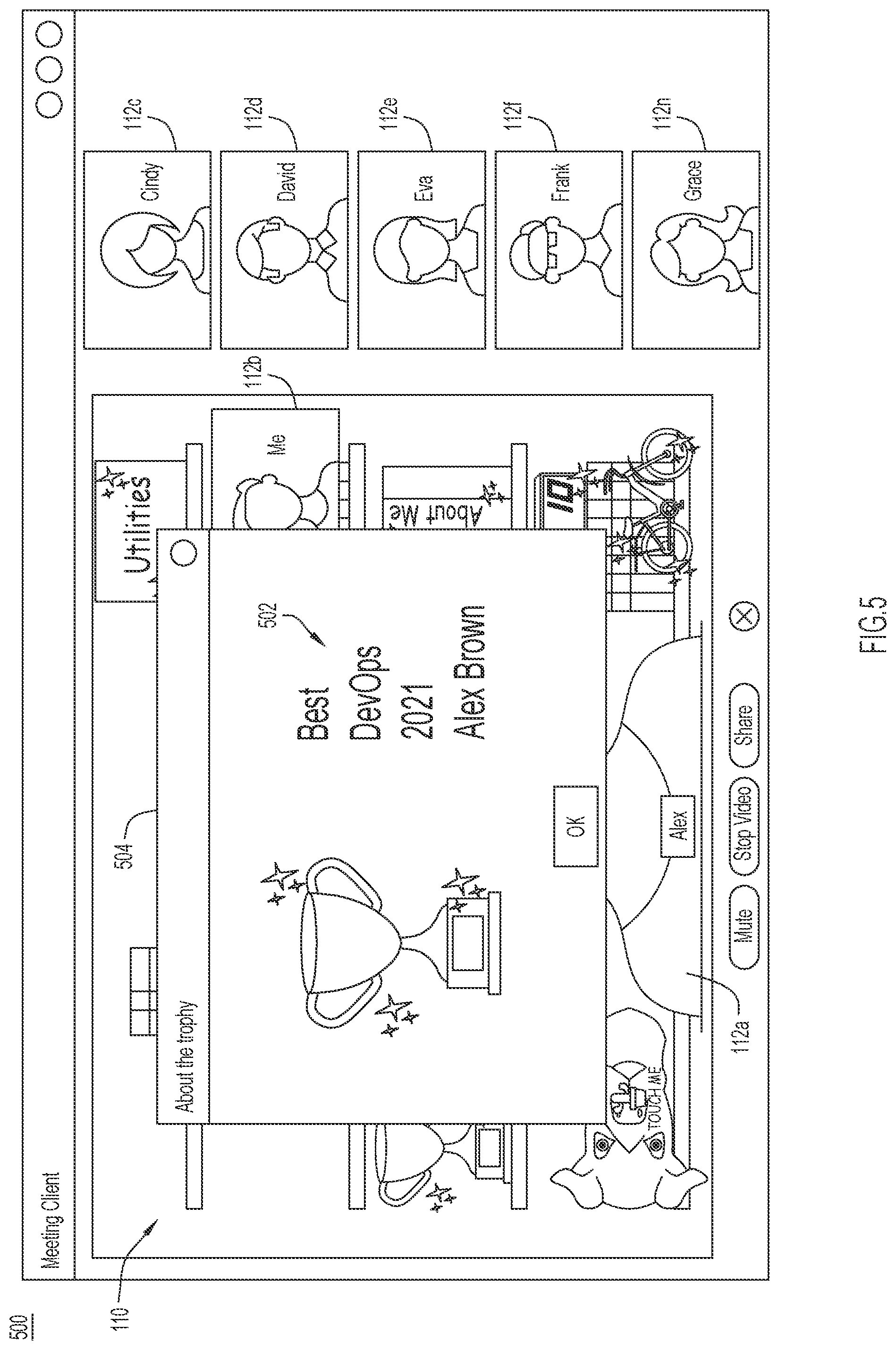 Patent US11824670 Figure 5 – Adaptive background in video conferencing