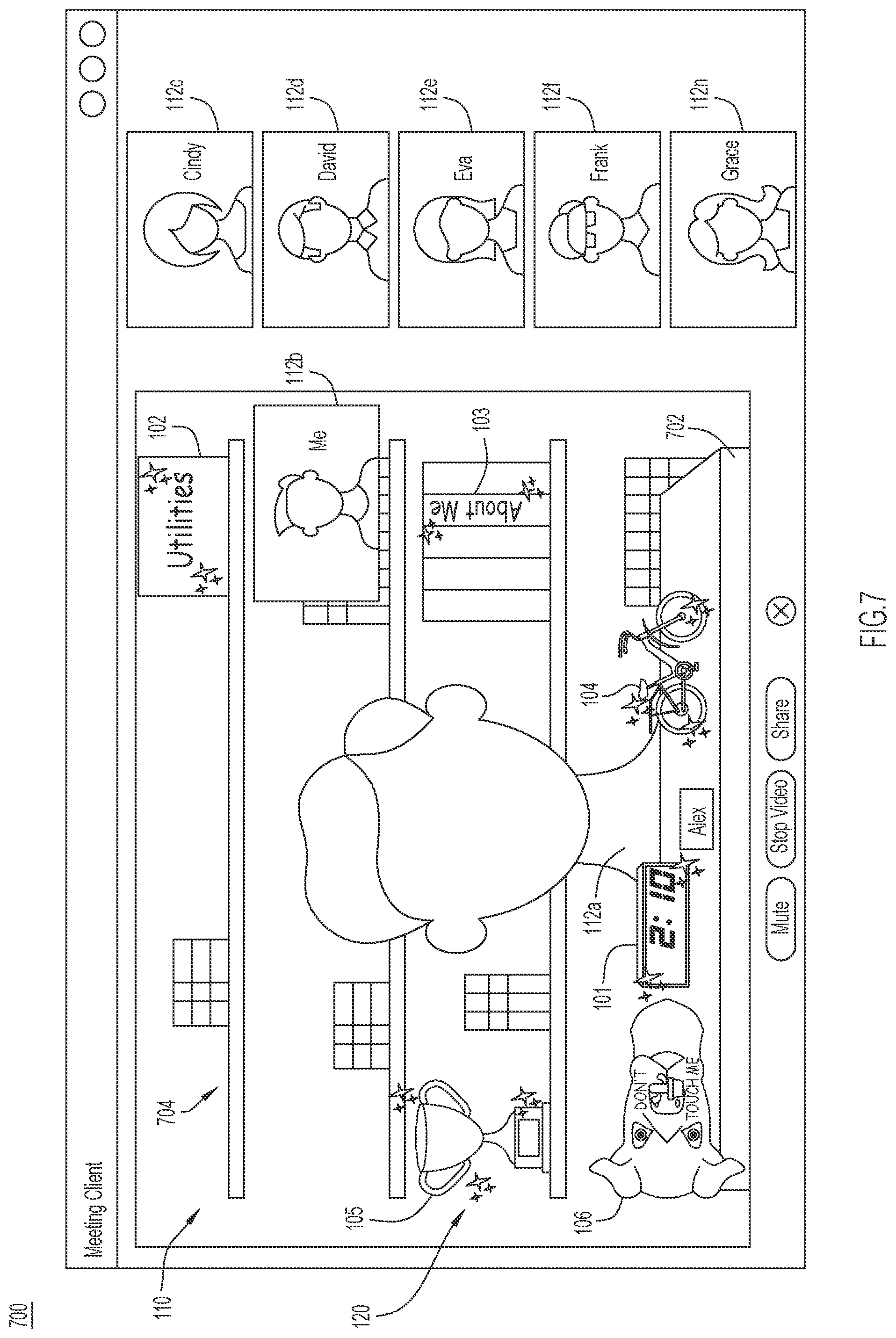 Patent US11824670 Figure 7 – Adaptive background in video conferencing