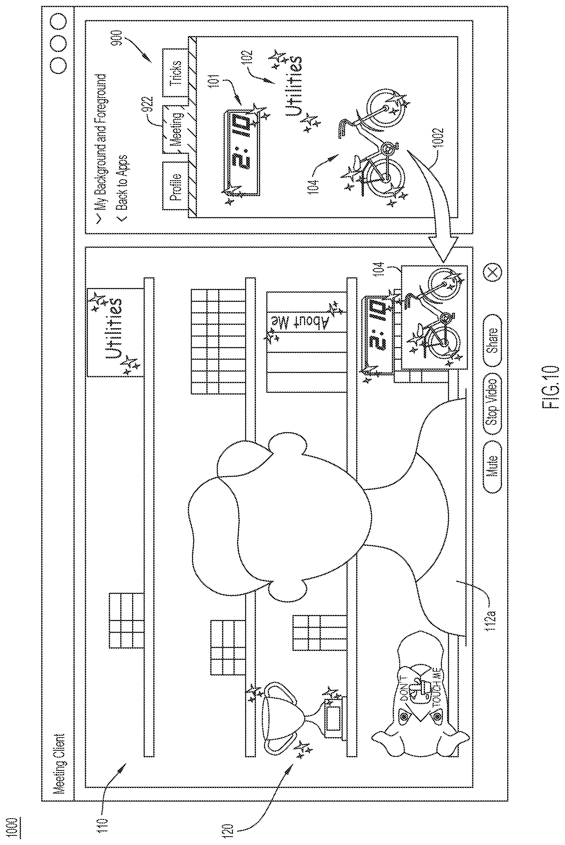 Patent US11824670 Figure 12 – Adaptive background in video conferencing