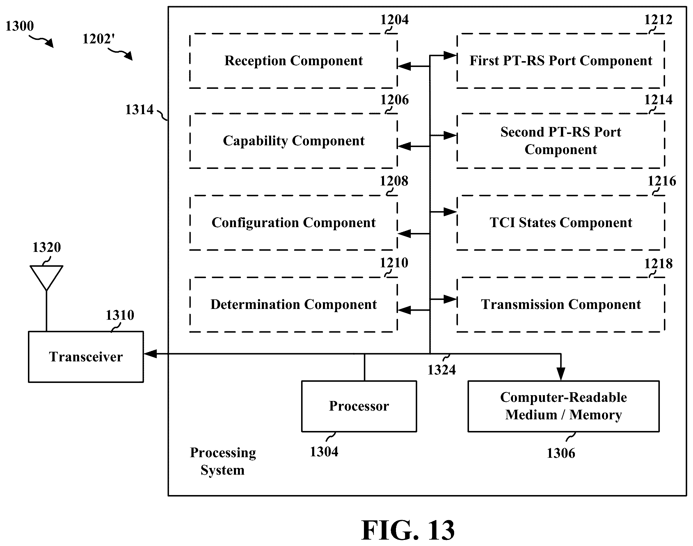 Patent US11824701 Figure 13 – Phase tracking reference signal for multi-transmit/receive points
