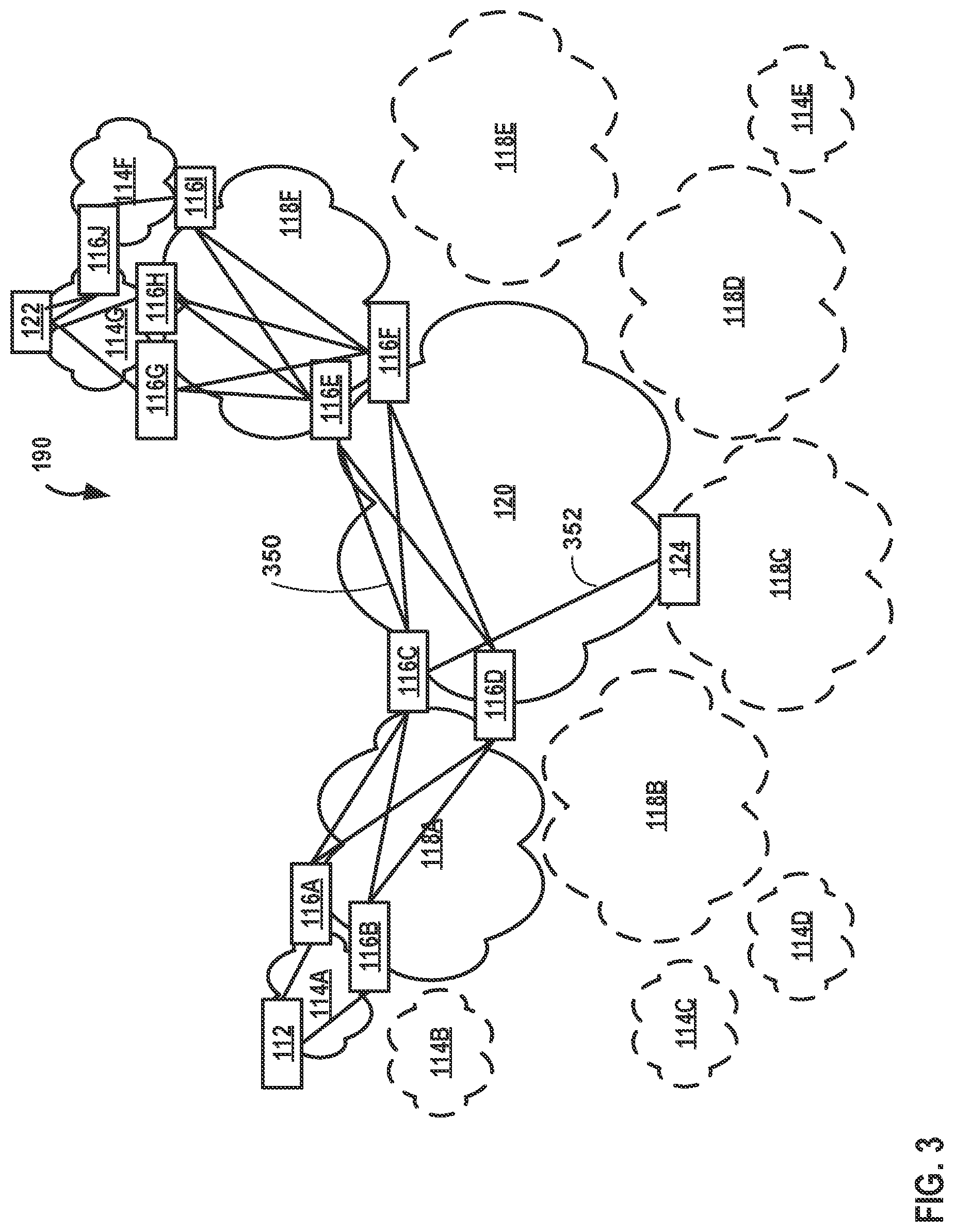 Patent US11824763 Figure 3 – Filtering topologies for path computation in massively scaled networks