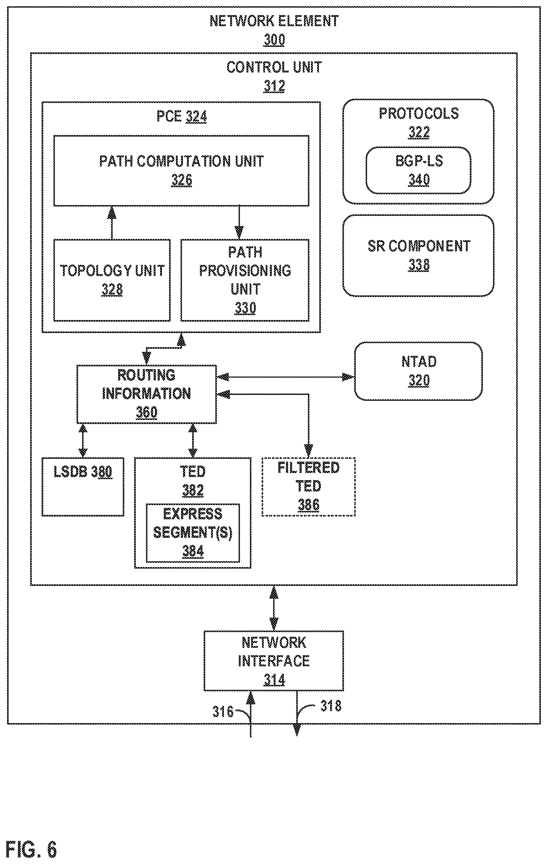 Patent US11824763 Figure 6 – Filtering topologies for path computation in massively scaled networks