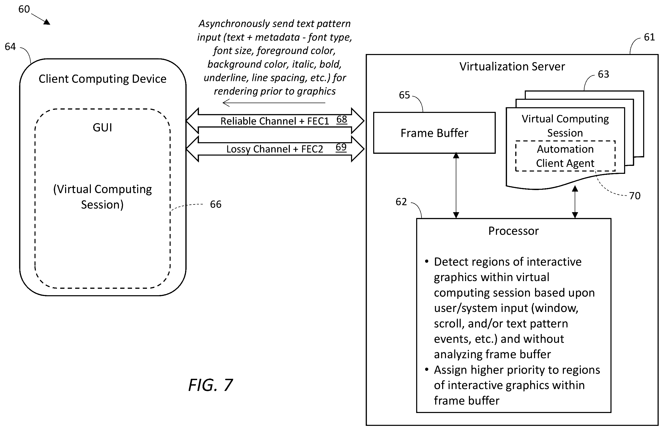 Patent US11824785 Figure 7 – Systems and methods for remote computing session display based upon user input event prioritization