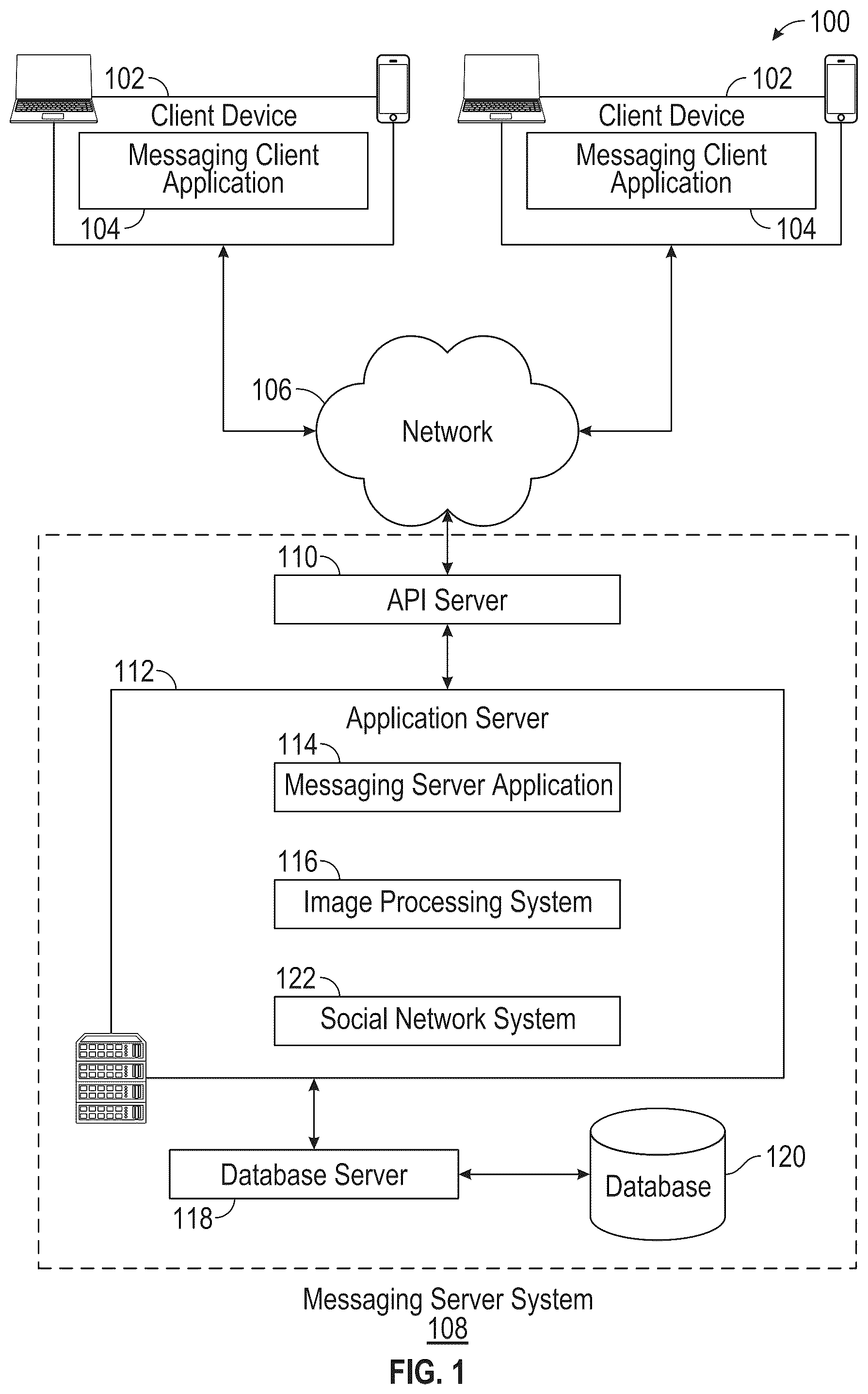 Patent US11824822 Figure 1 – Generating customized graphics having reactions to electronic message content
