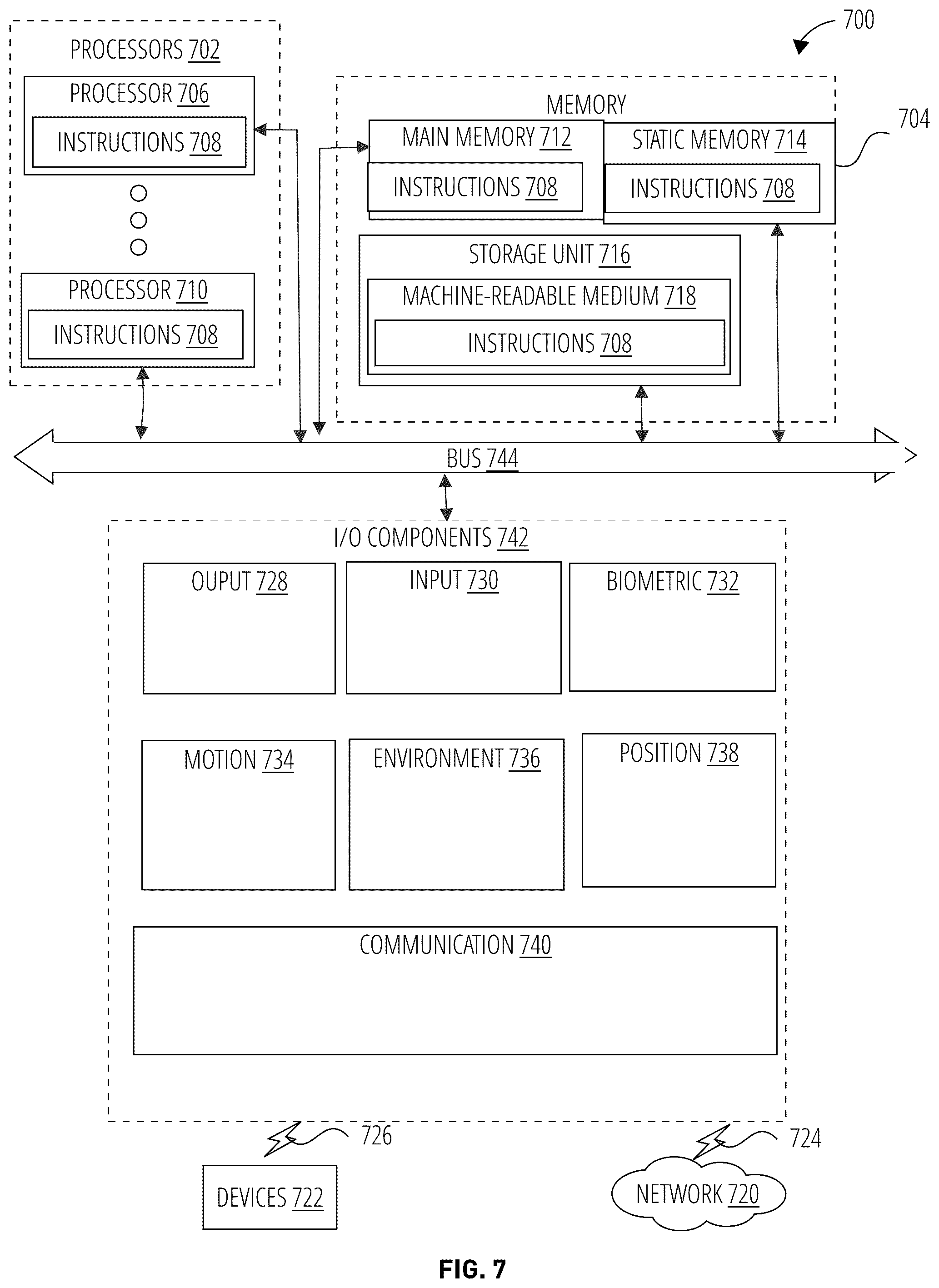 Patent US11824825 Figure 7 – Messaging system with in-application notifications