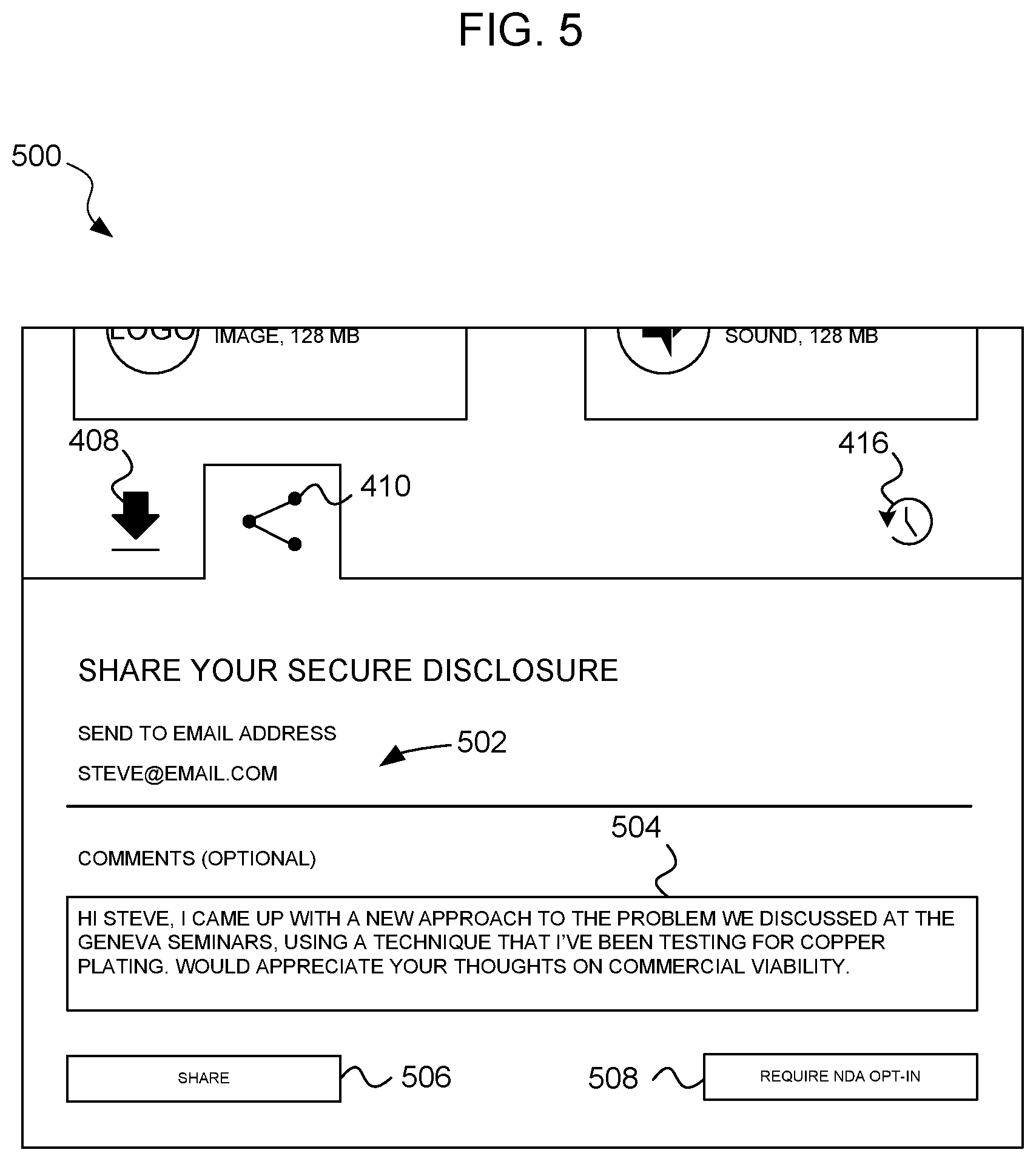 Patent US11824842 Figure 5 – Computer method for secure disclosure of information