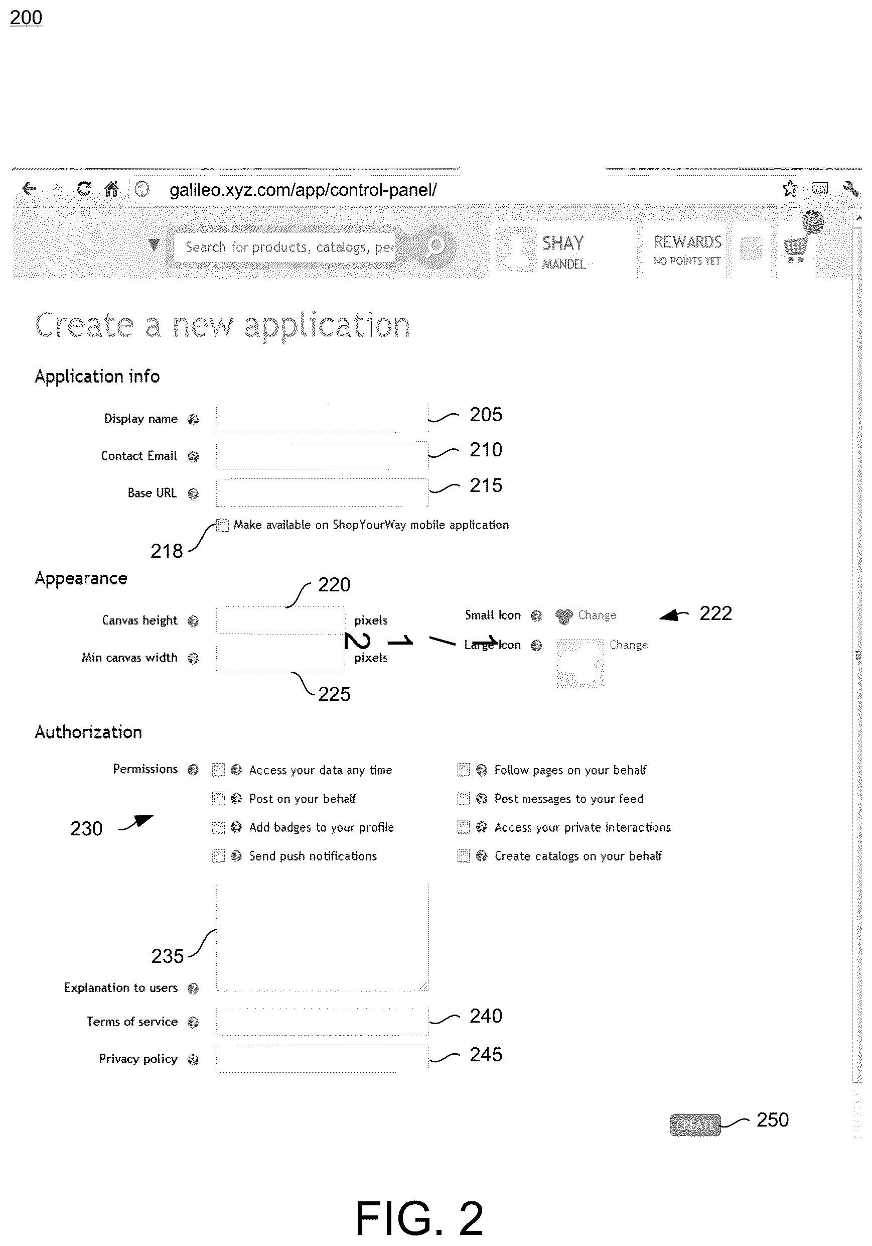 Patent US11824921 Figure 2 – Integrated experience for applications within a mobile application