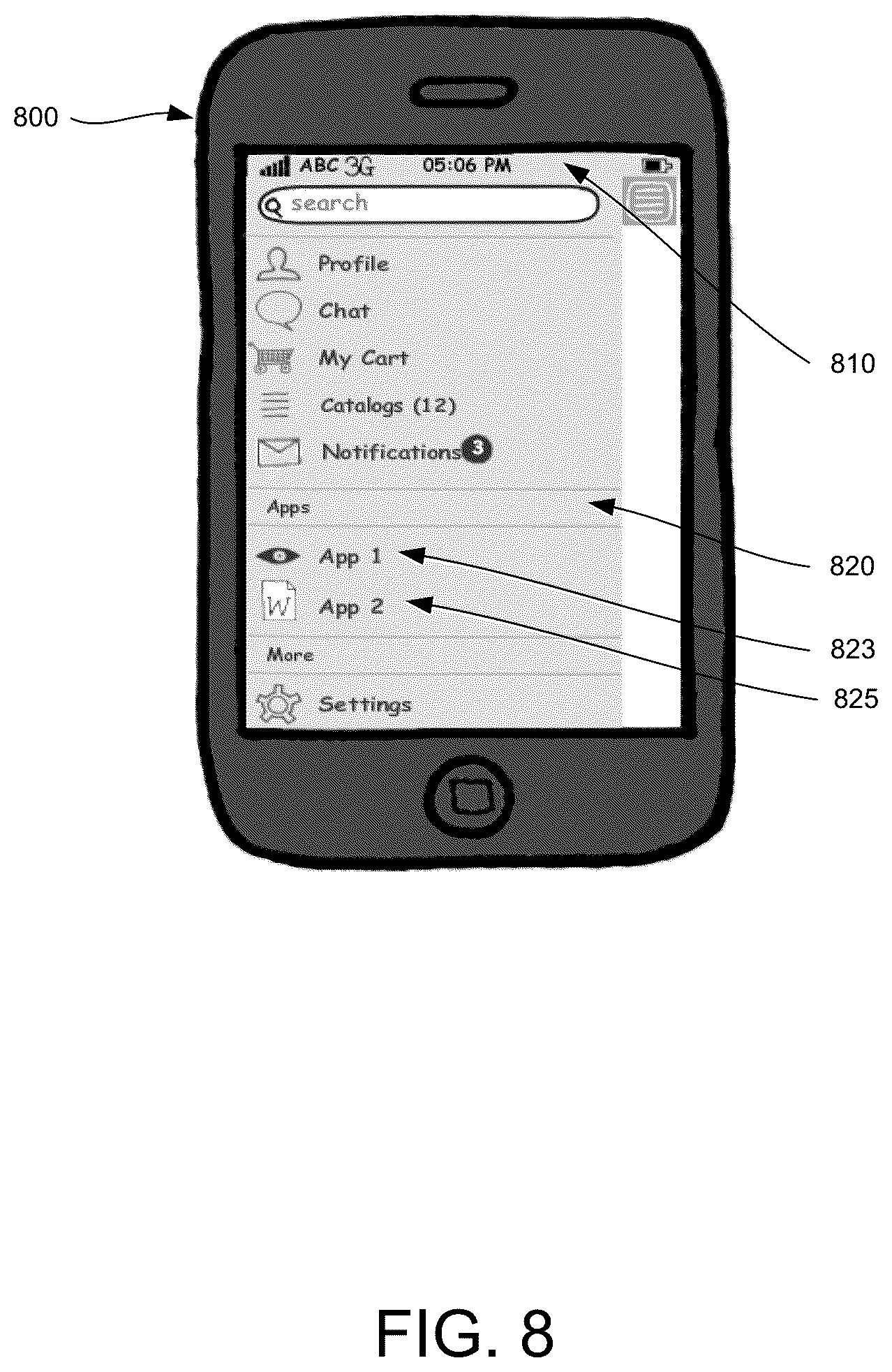 Patent US11824921 Figure 9 – Integrated experience for applications within a mobile application