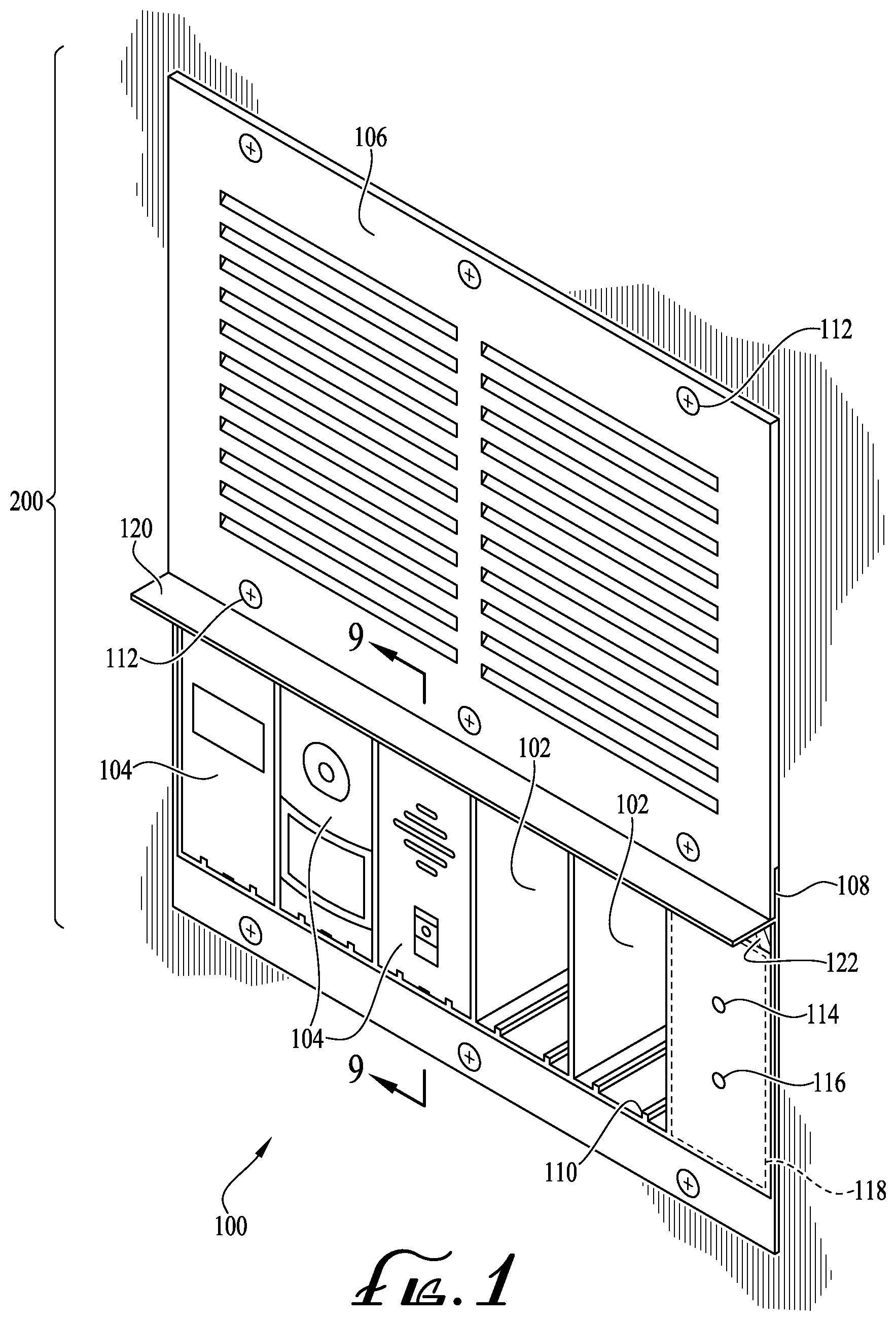 Patent US11824935 Figure 1 – Universally mountable modular data and power network