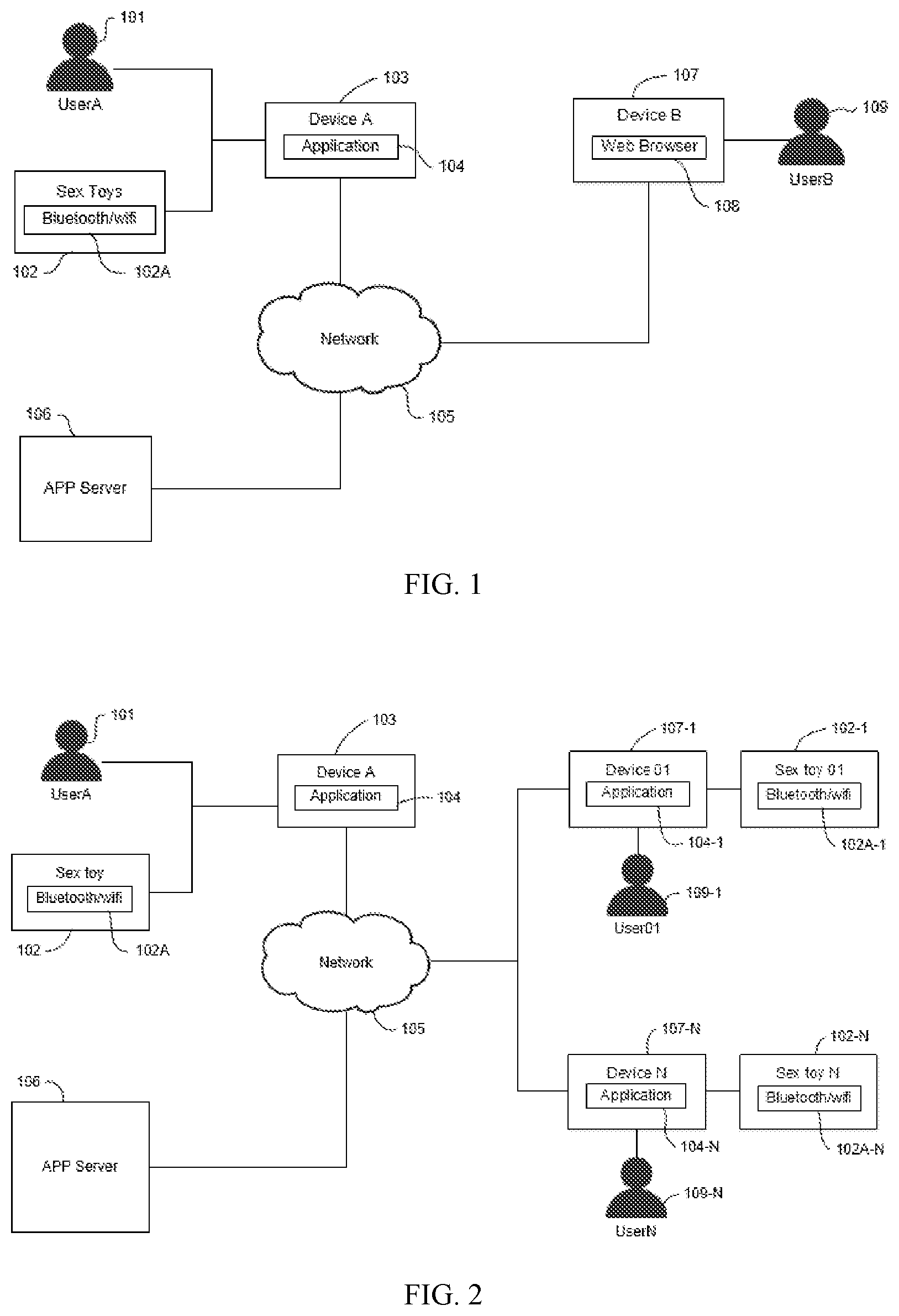 Patent US11824939 — Internet-based remote interactive system for sex toys — Figure 1