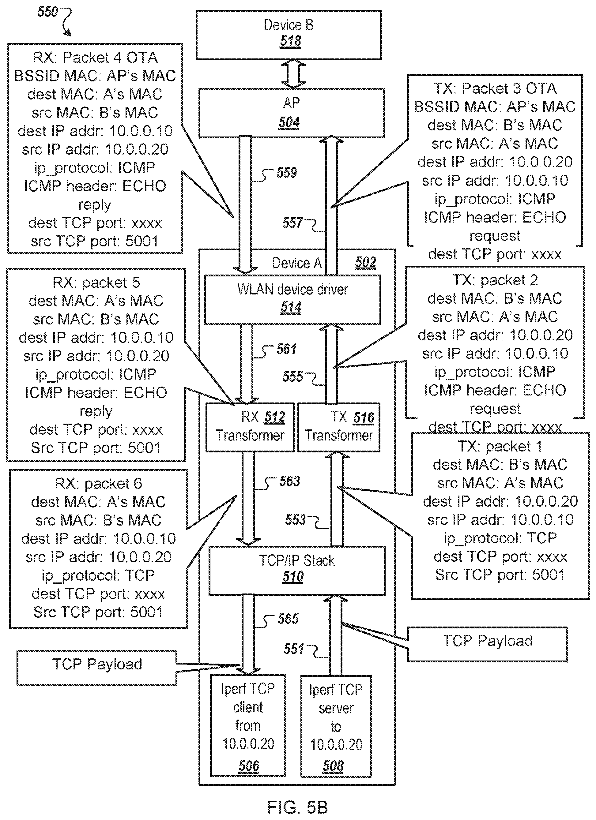 Patent US11824961 Figure 8 – Independent transport control protocol (TCP) throughput measurement on a client device