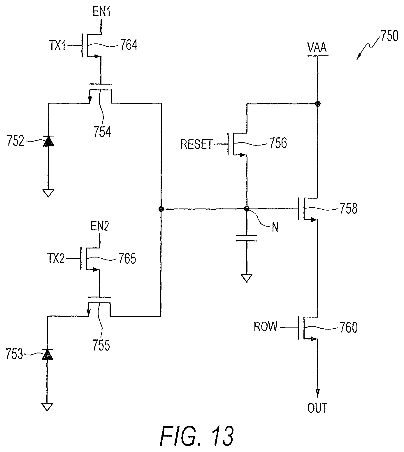 Patent US11832004 Figure 8 – Method, apparatus, and system providing an imager with pixels having extended dynamic range