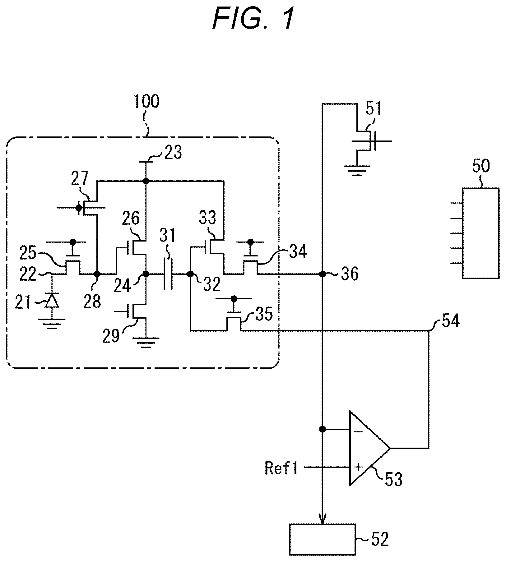 Patent US11832005 — Imaging element — Figure 1
